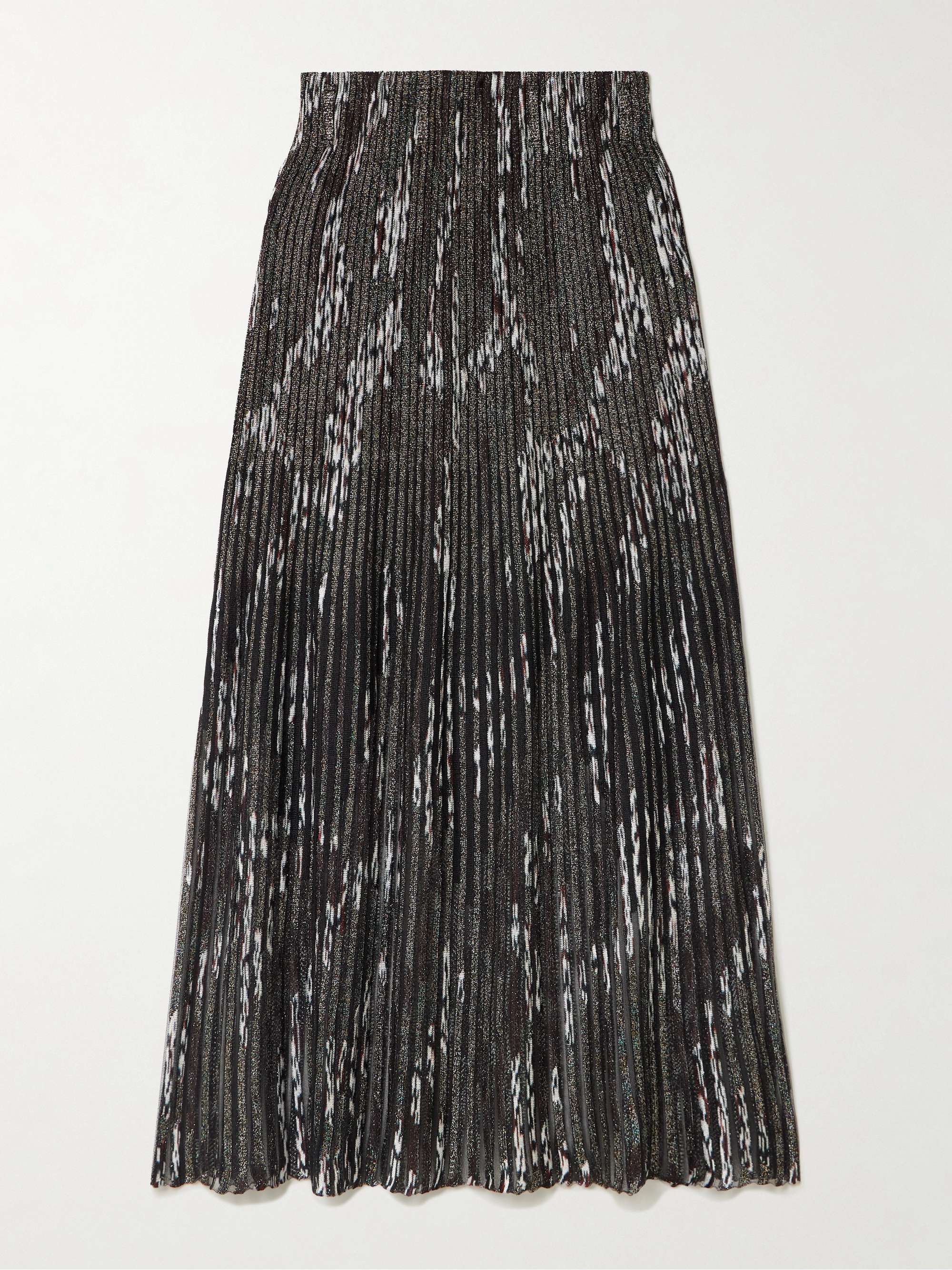 Striped metallic jacquard-knit maxi skirt view