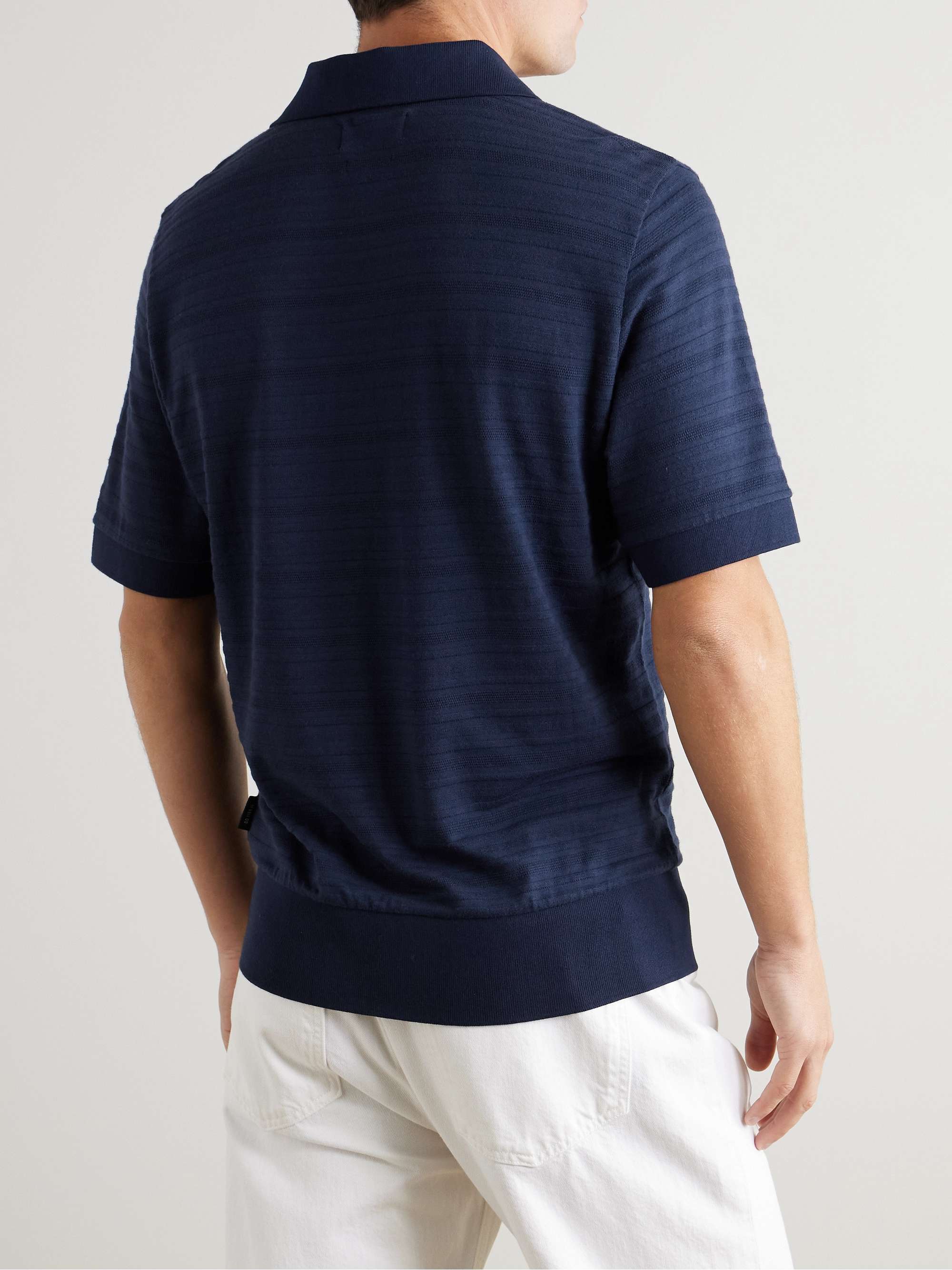 Glendale Ribbed-Knit Polo Shirt view