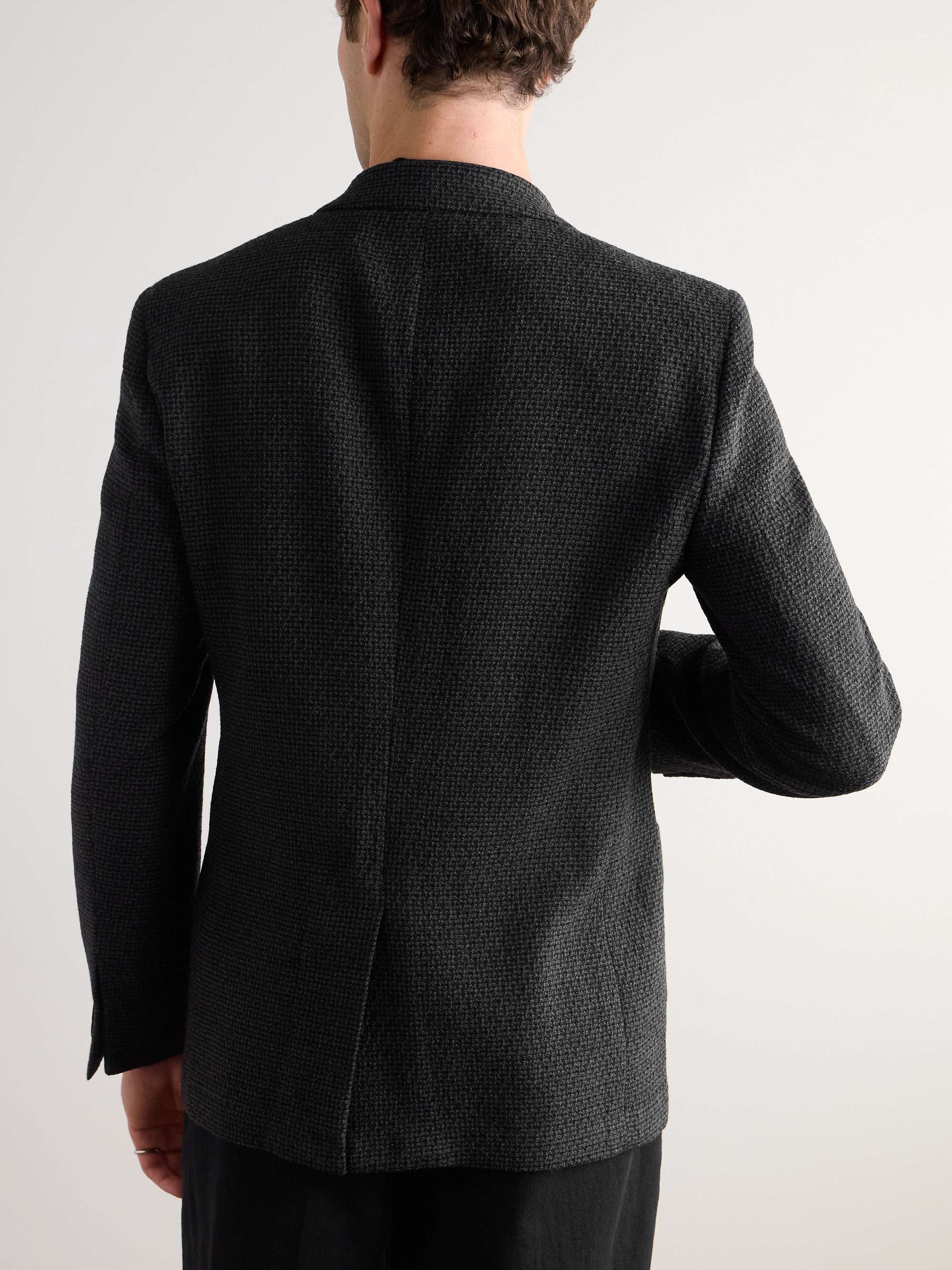 Regular-Fit Checked Wool-Blend Bouclé Blazer view