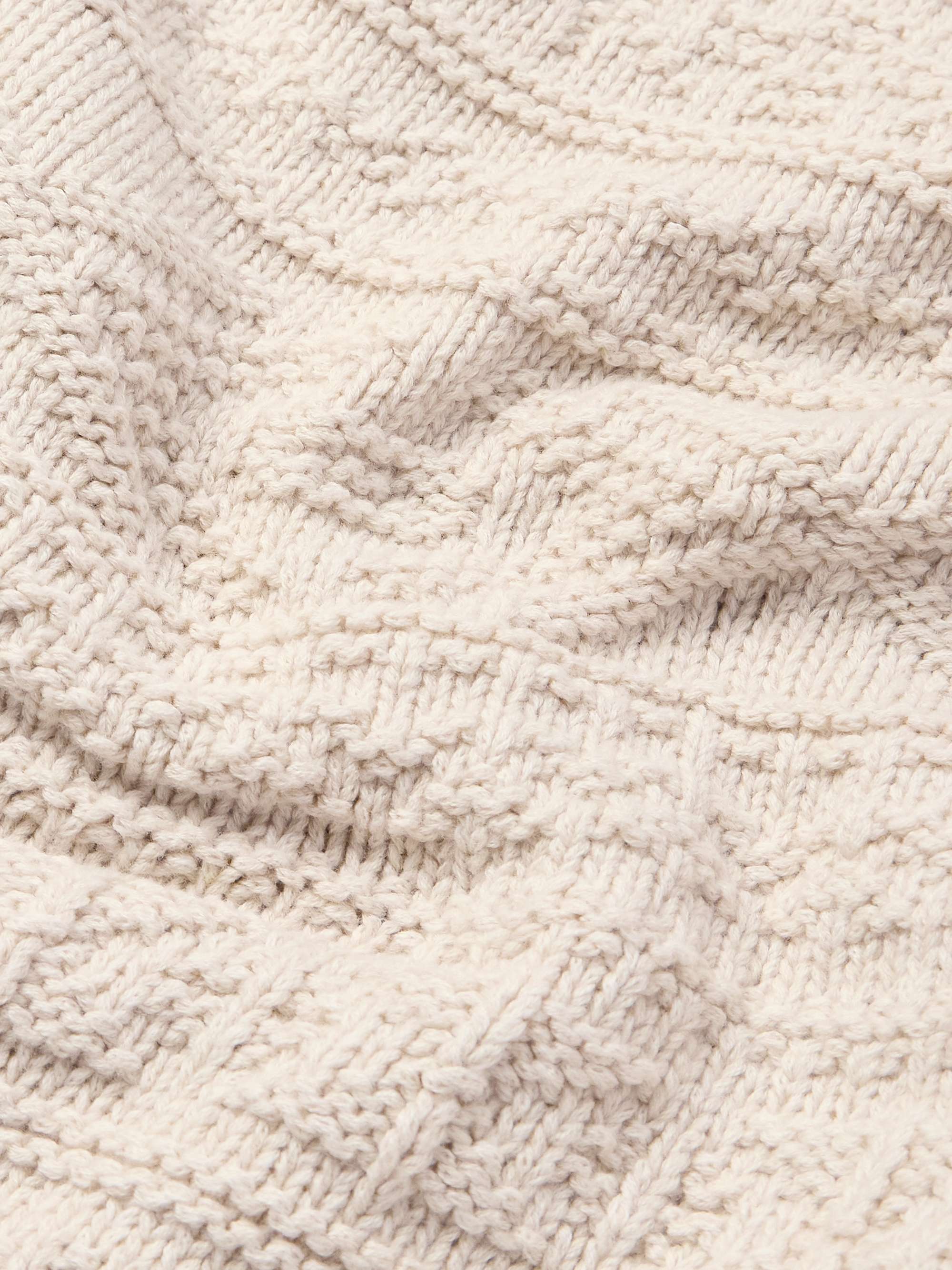 Shawl-Collar Textured Cotton and Wool-Blend Cardigan view