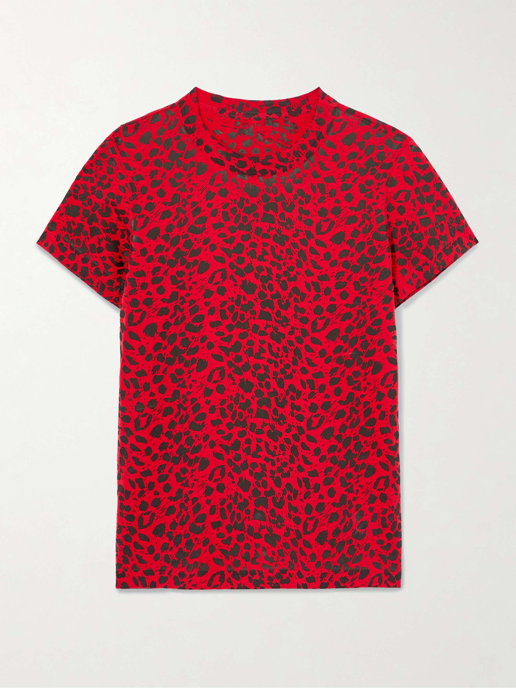 Leopard-print cotton-jersey T-shirt view