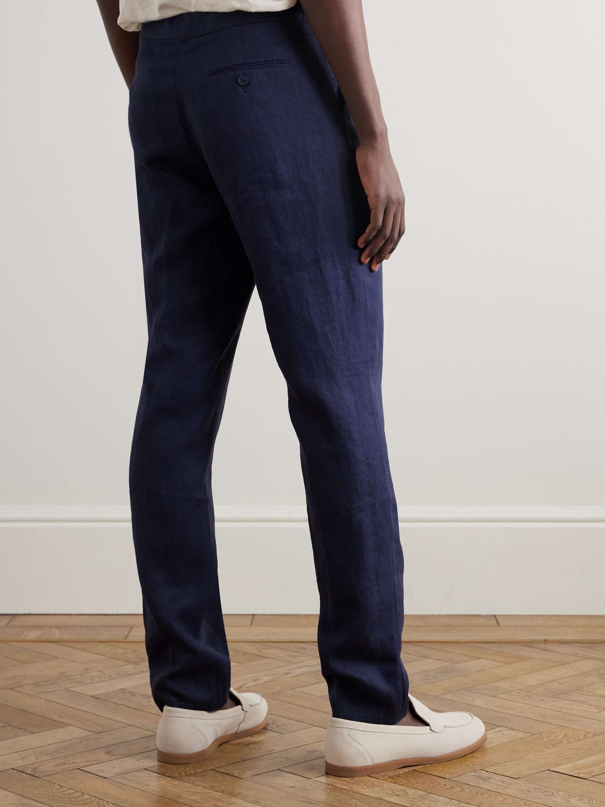 Griffon Slim-Fit Linen Trousers view