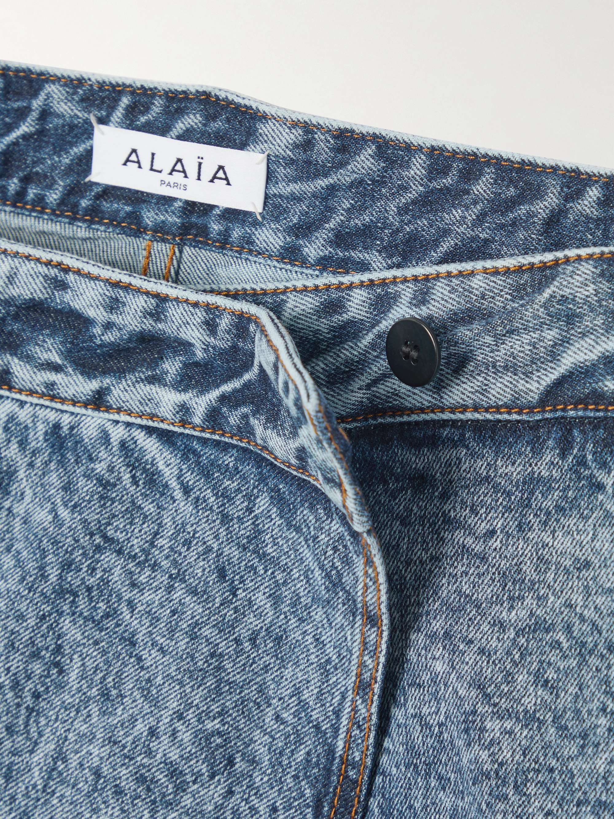 Asymmetric wide-leg jeans view