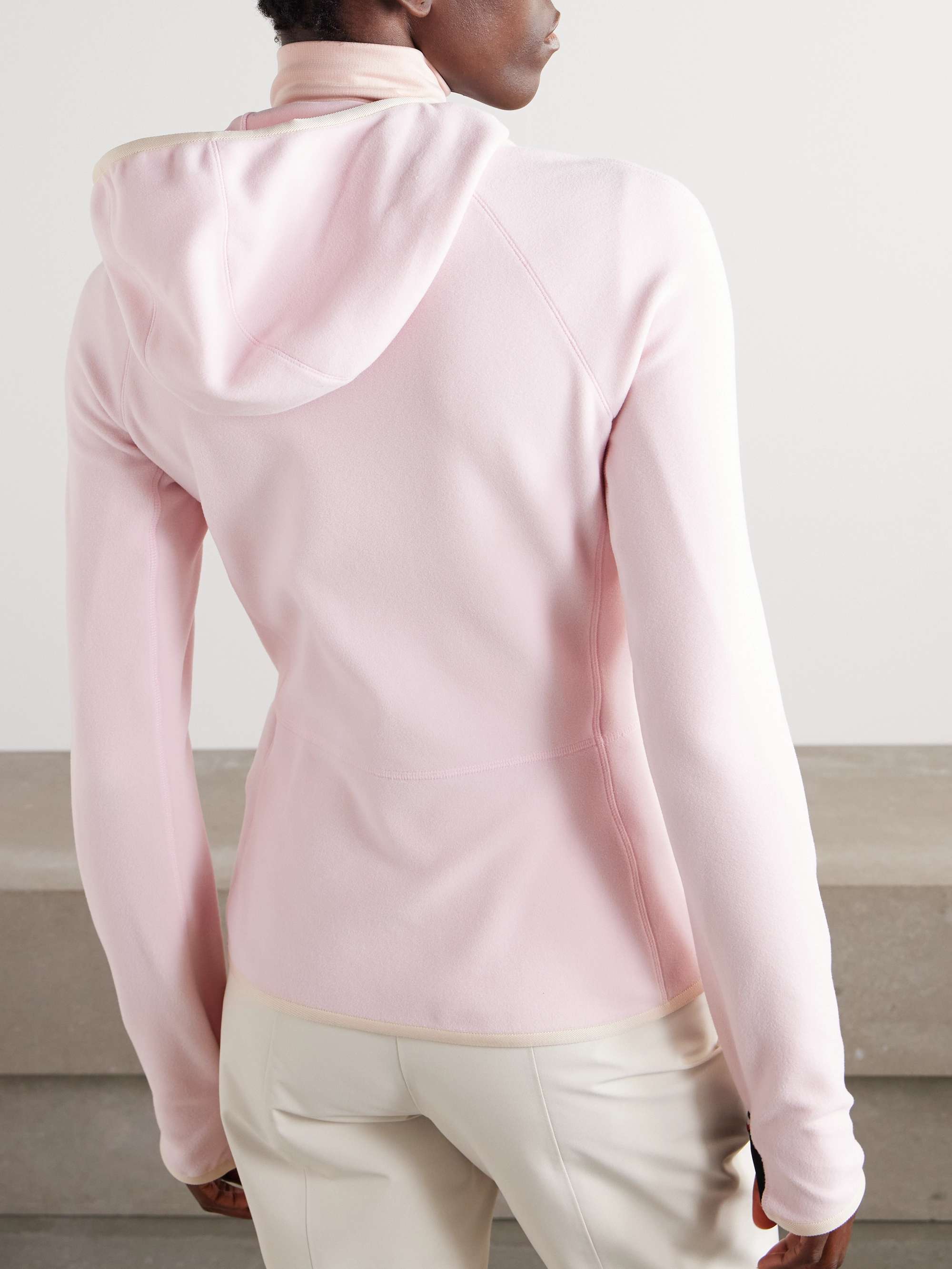 Appliquéd hooded fleece jacket view