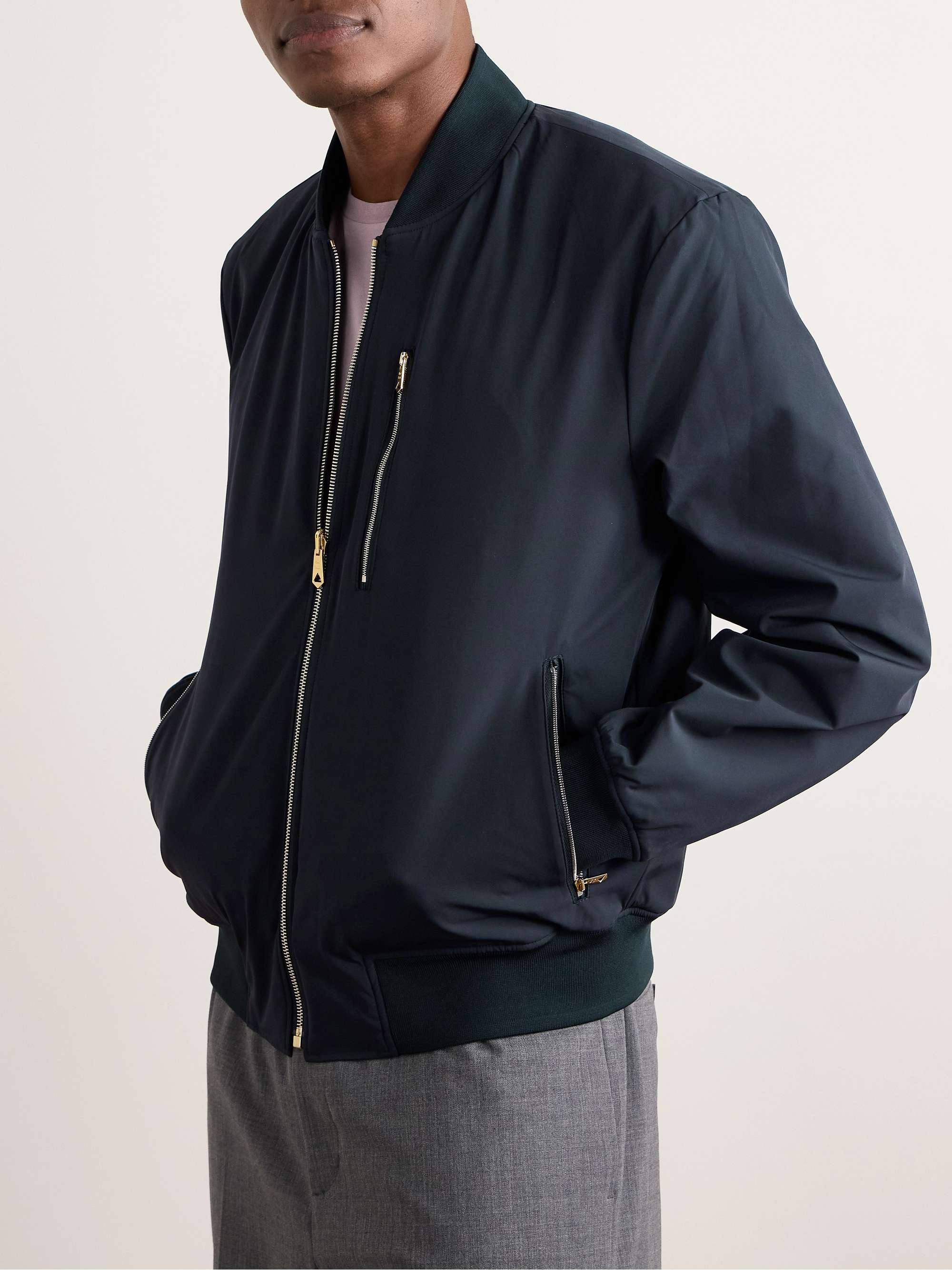 Reversible Coated Nylon-Blend Bomber Jacket view
