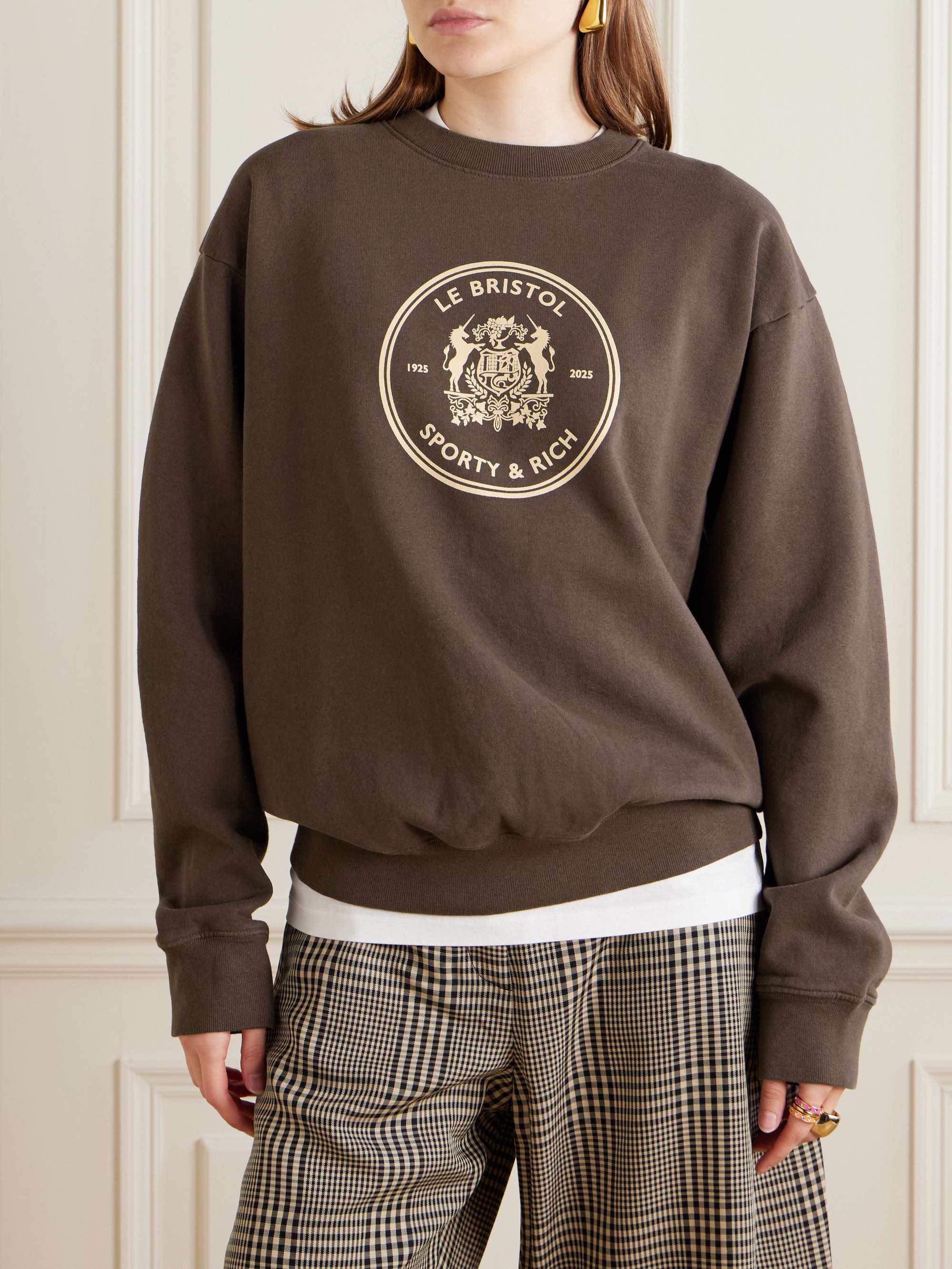 + Le Bristol Paris Crest printed cotton-jersey sweatshirt view