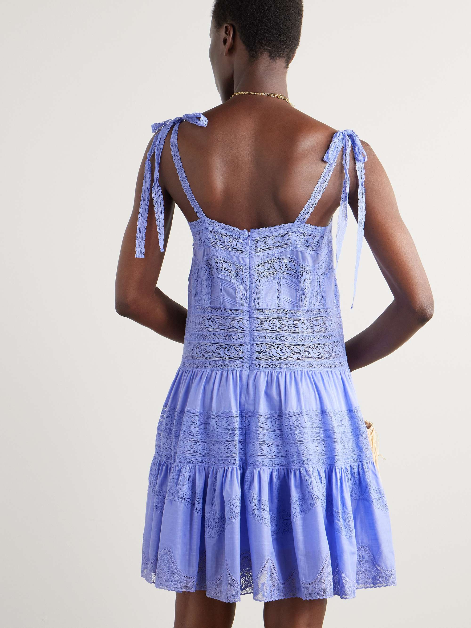 Coco lace-trimmed cotton-voile dress view