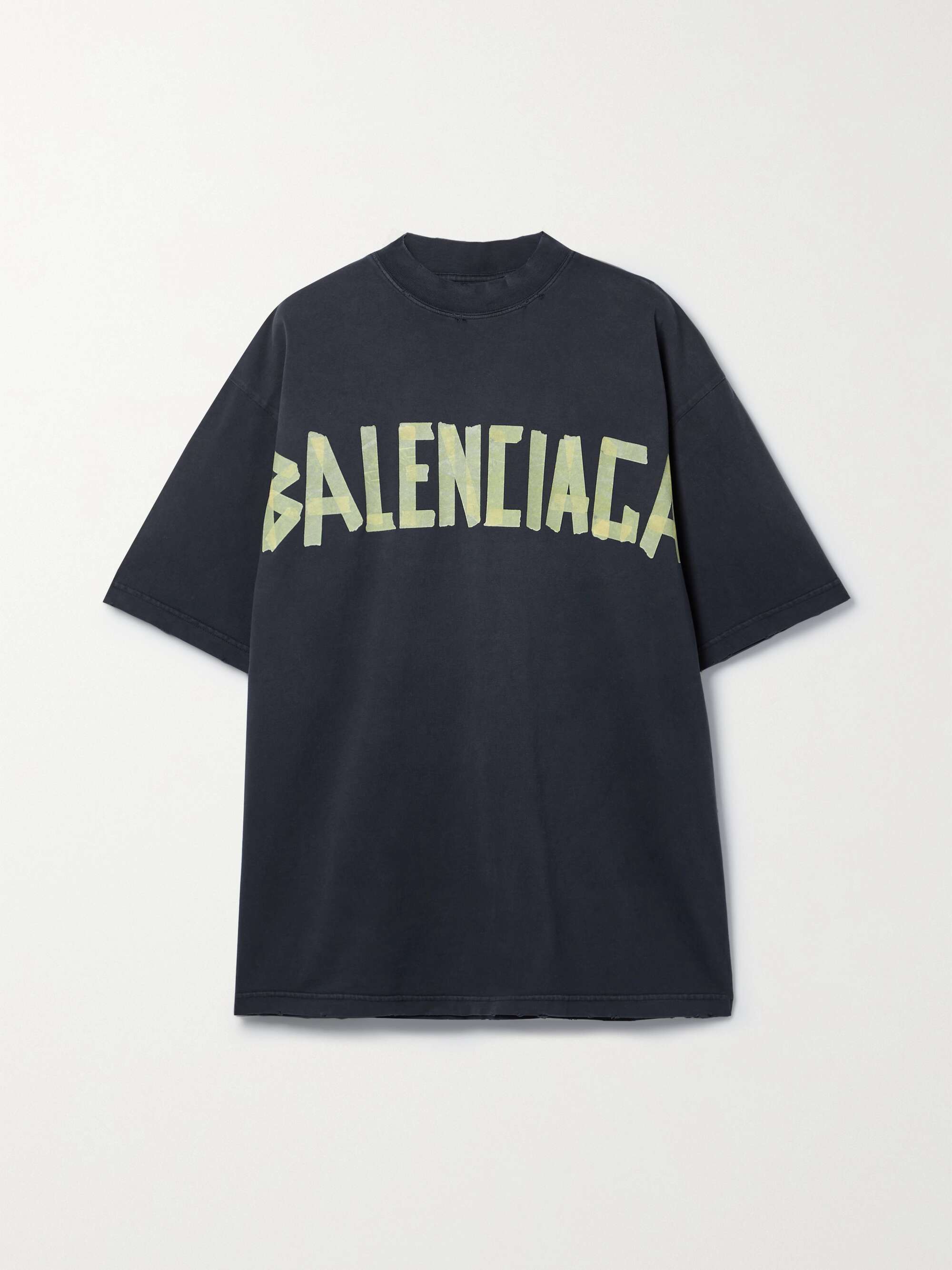 Oversized distressed printed cotton-jersey T-shirt view