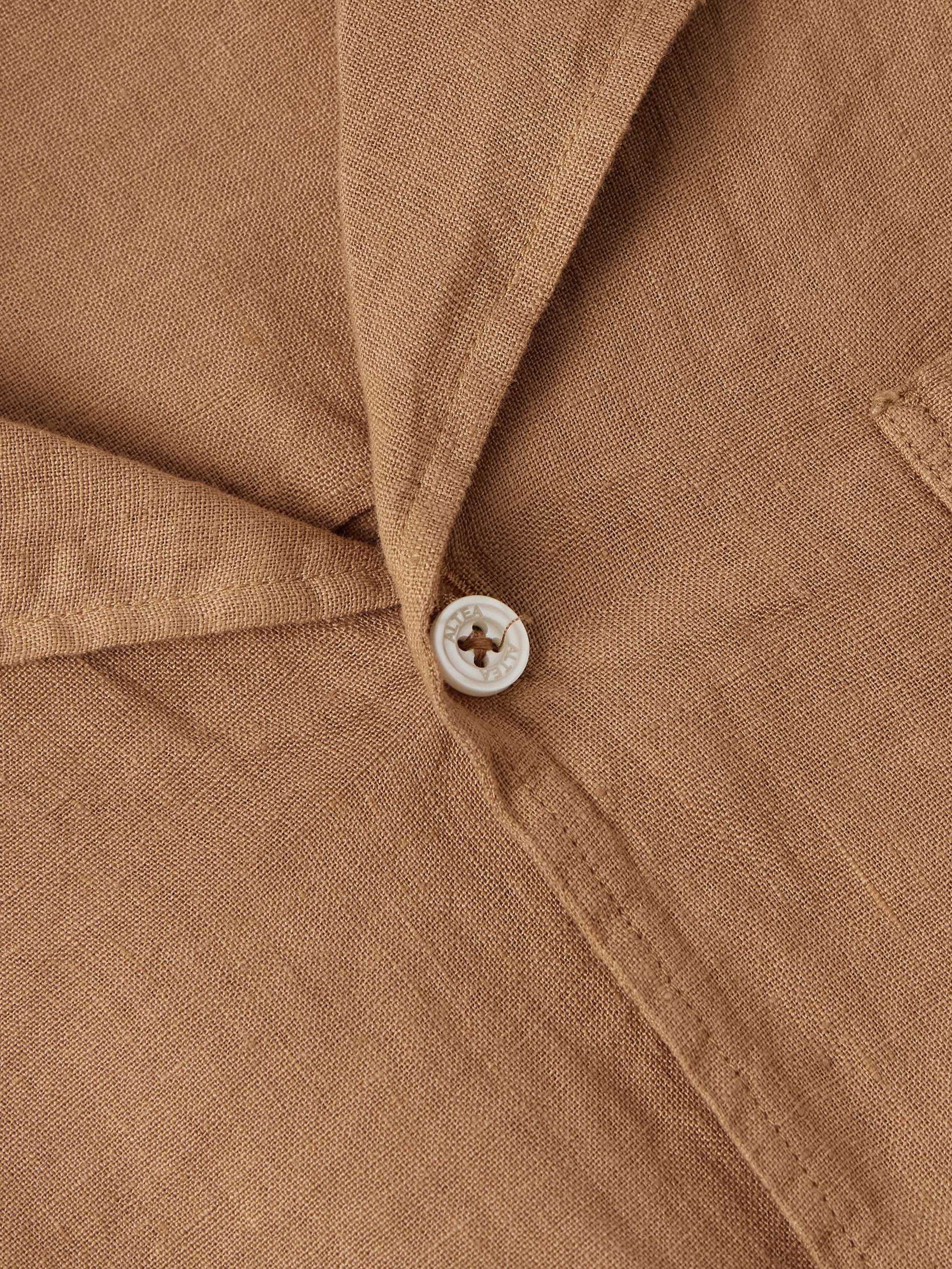 Bart Slim-Fit Convertible-Collar Linen Shirt view