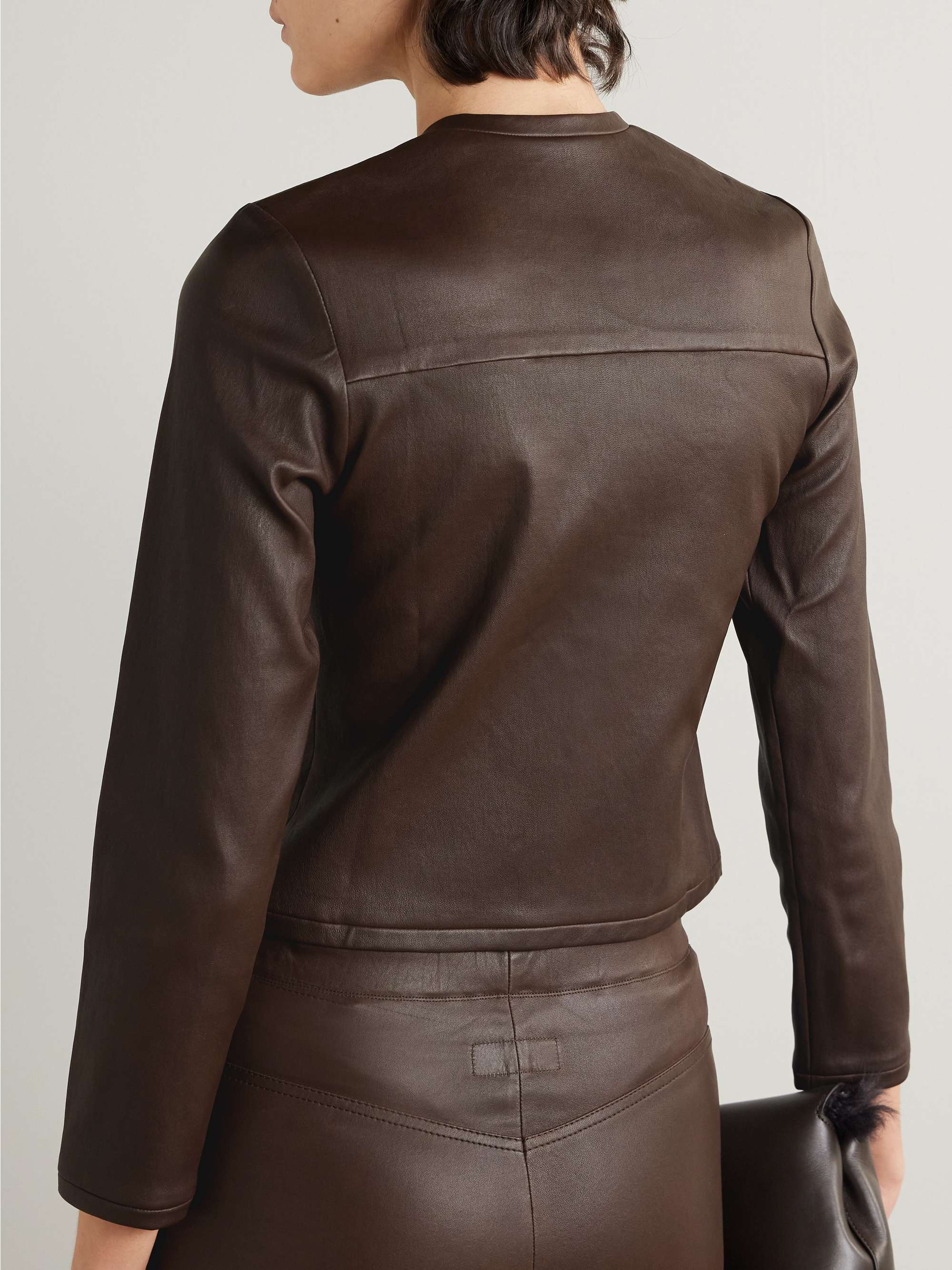 Astrid cropped leather cardigan view
