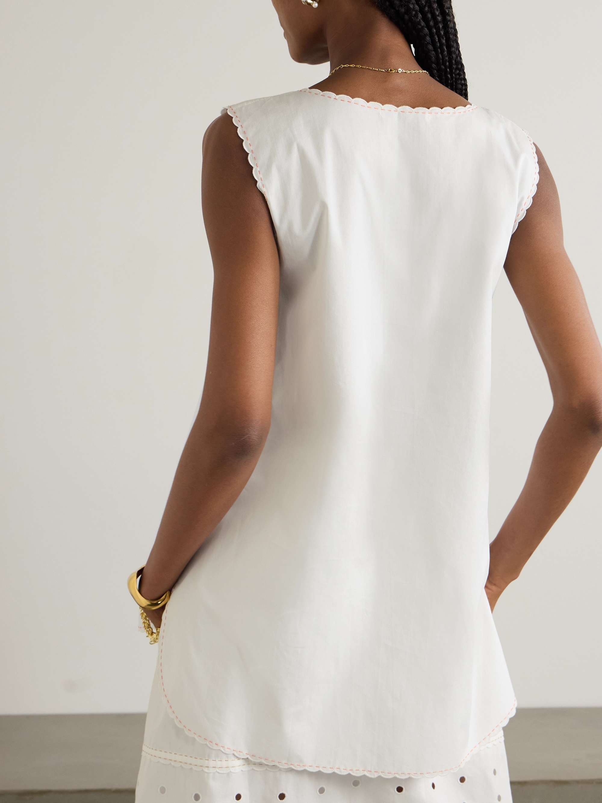 Skye embroidered broderie anglaise cotton tank view