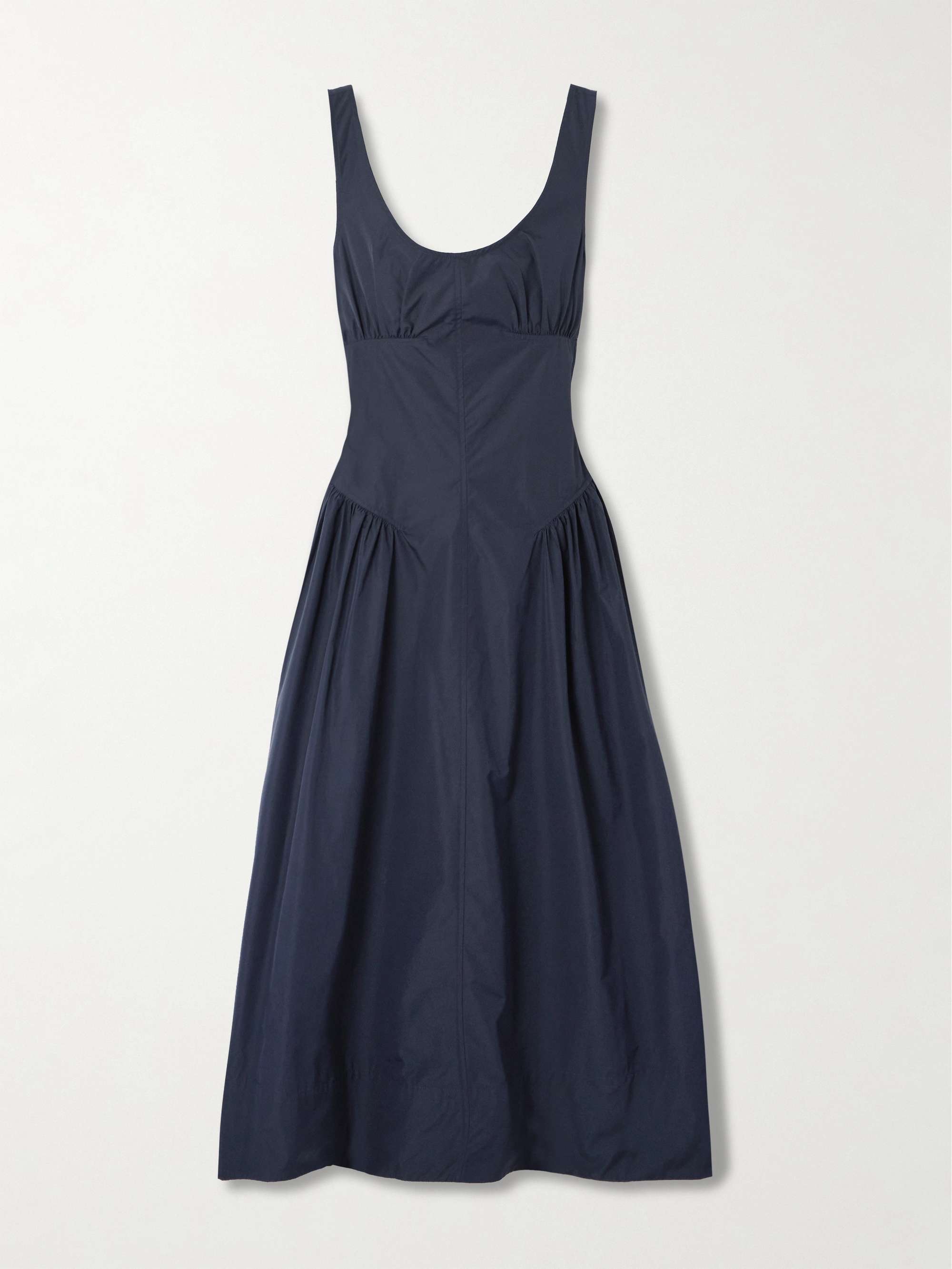 Kendall pleated paneled shell midi dress view