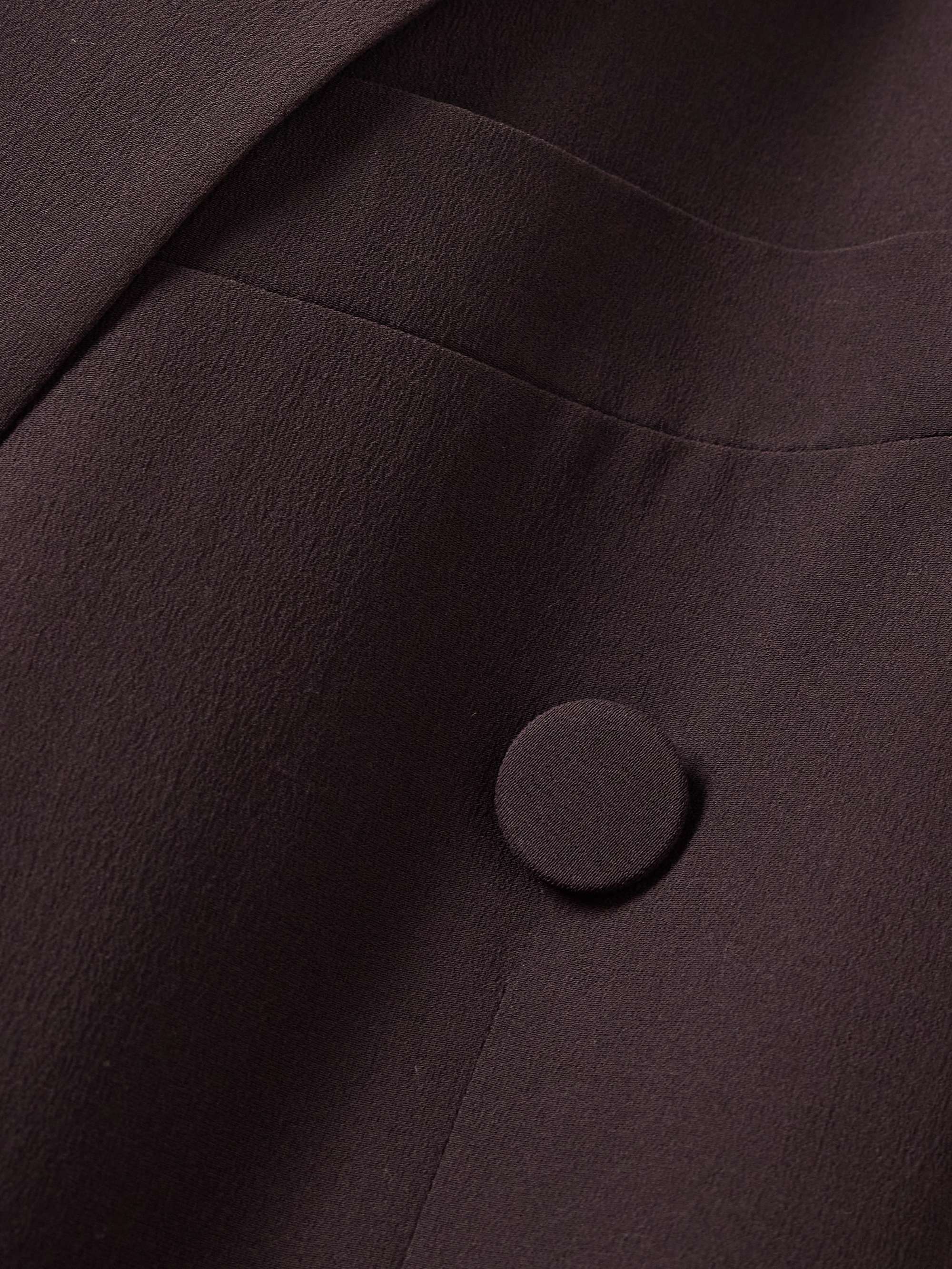 Double-breasted silk-crepe blazer view