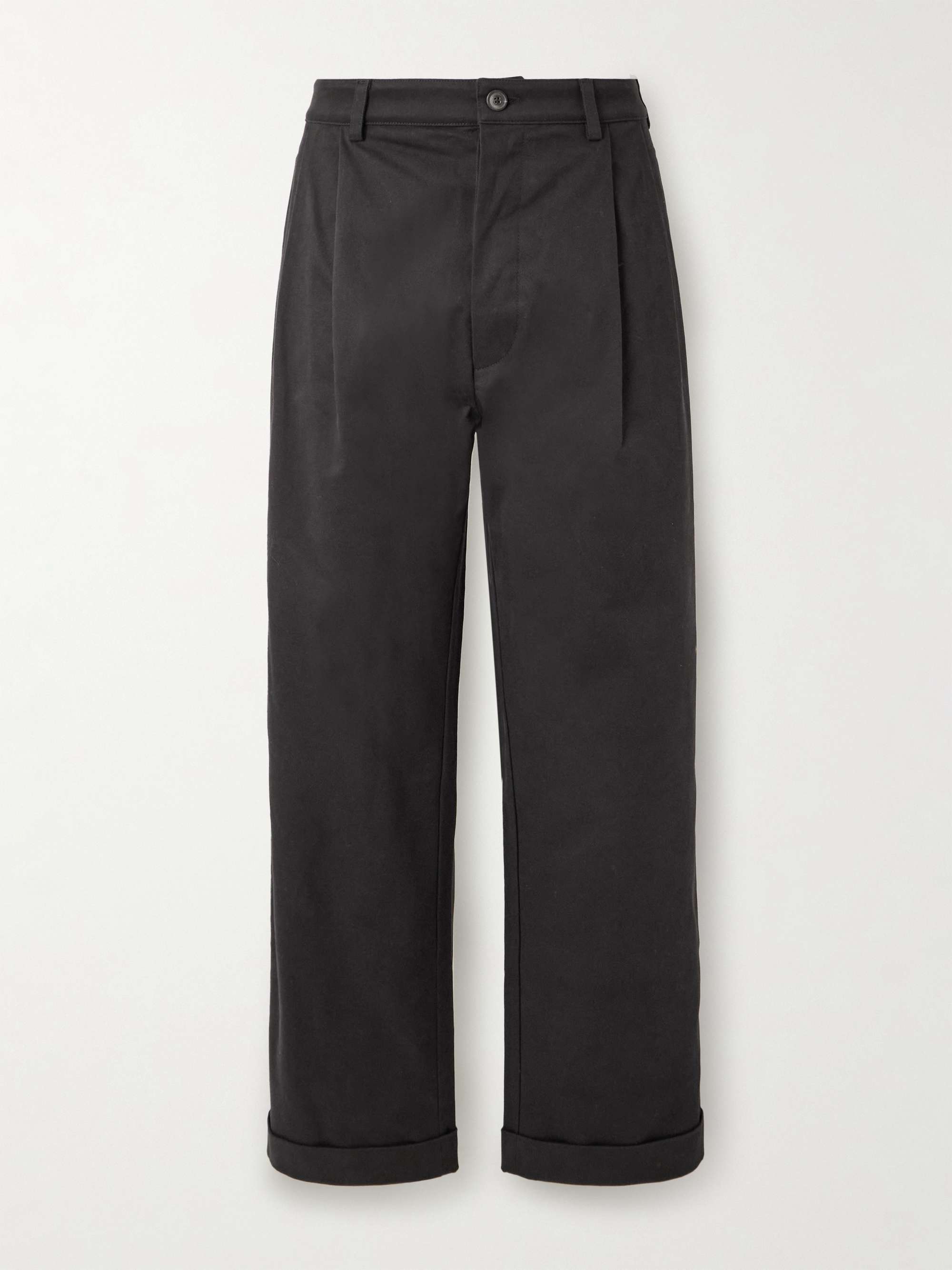 Marinaio Straight-Leg Pleated Cotton-Twill Chinos view