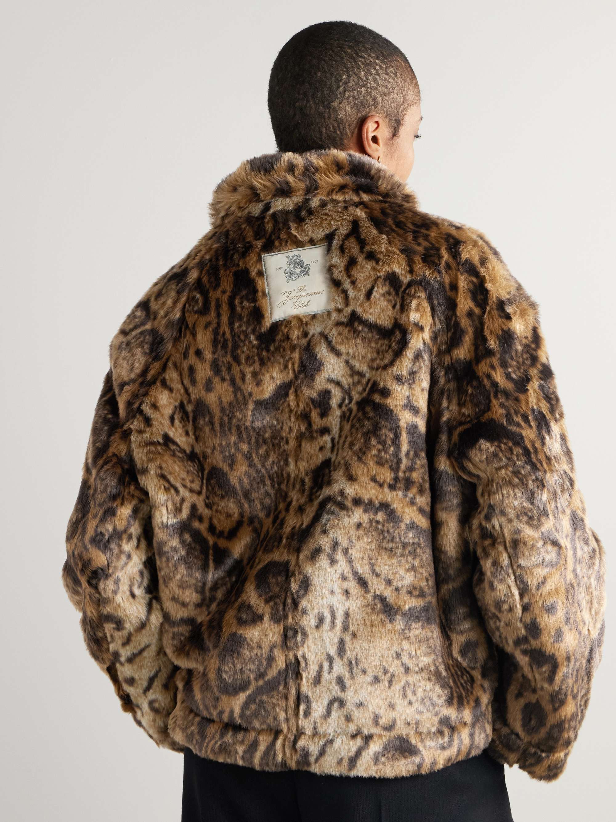 Fernando leopard-print plush fabric jacket view