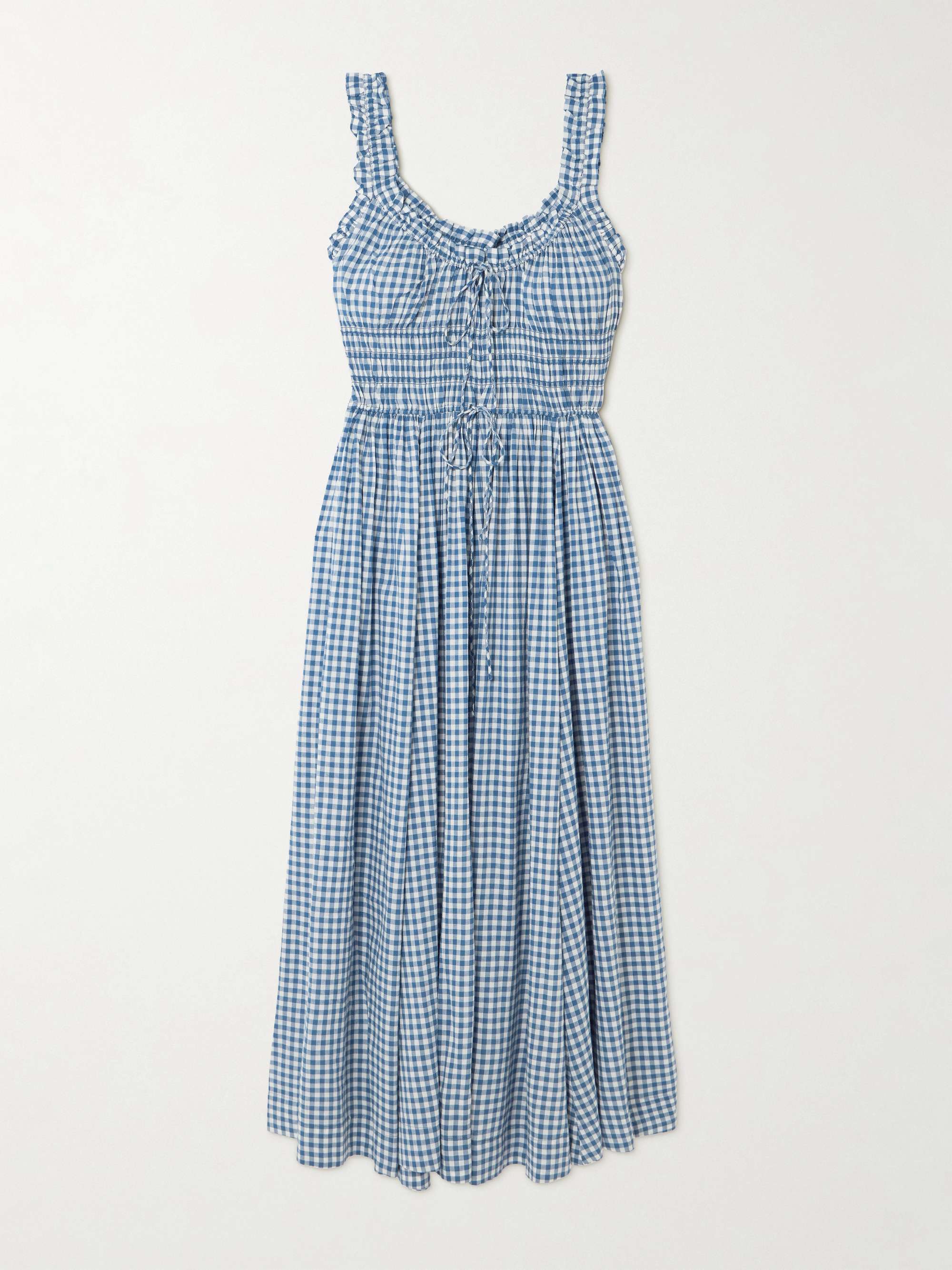 Emmaretta checked organic cotton-blend voile midi dress view