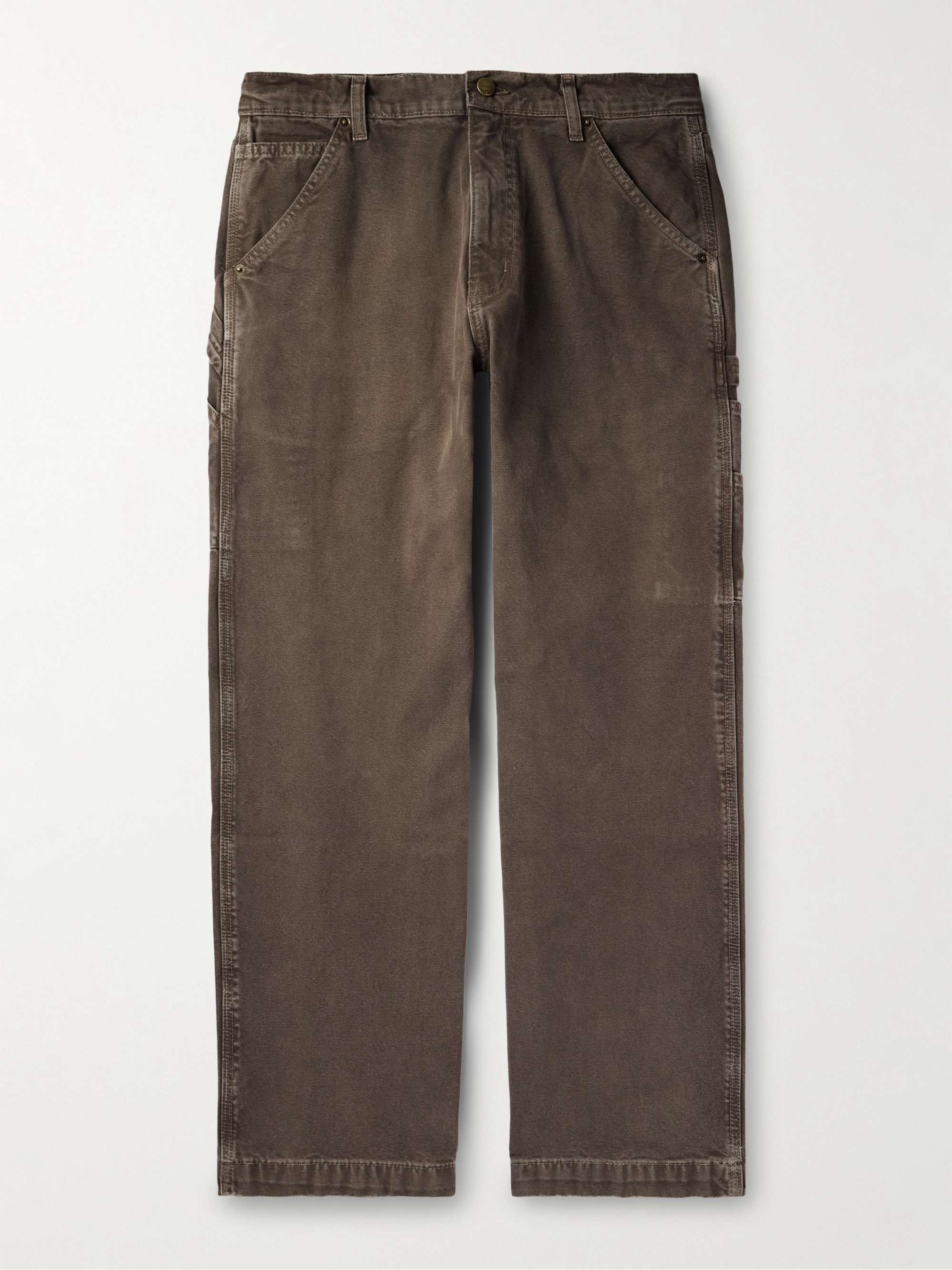 Carpenter Wide-Leg Cotton-Canvas Trousers view