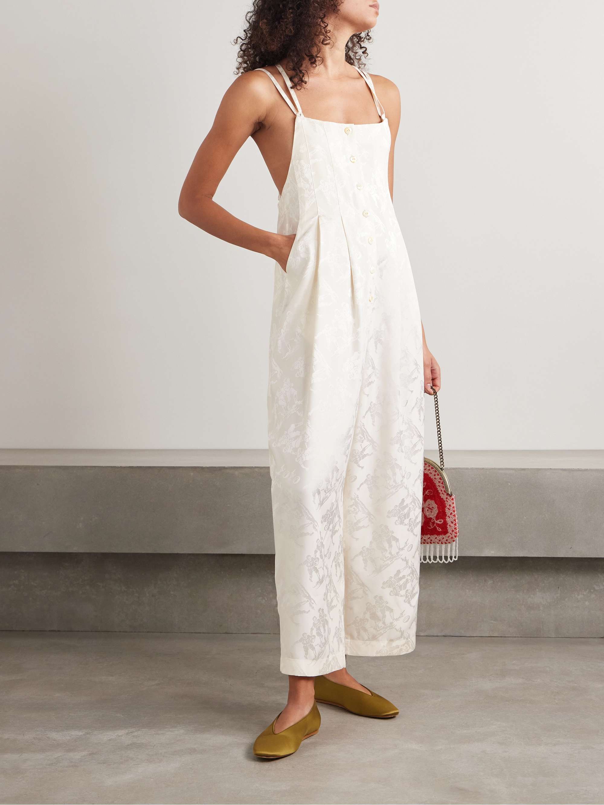 Satin-jacquard jumpsuit view
