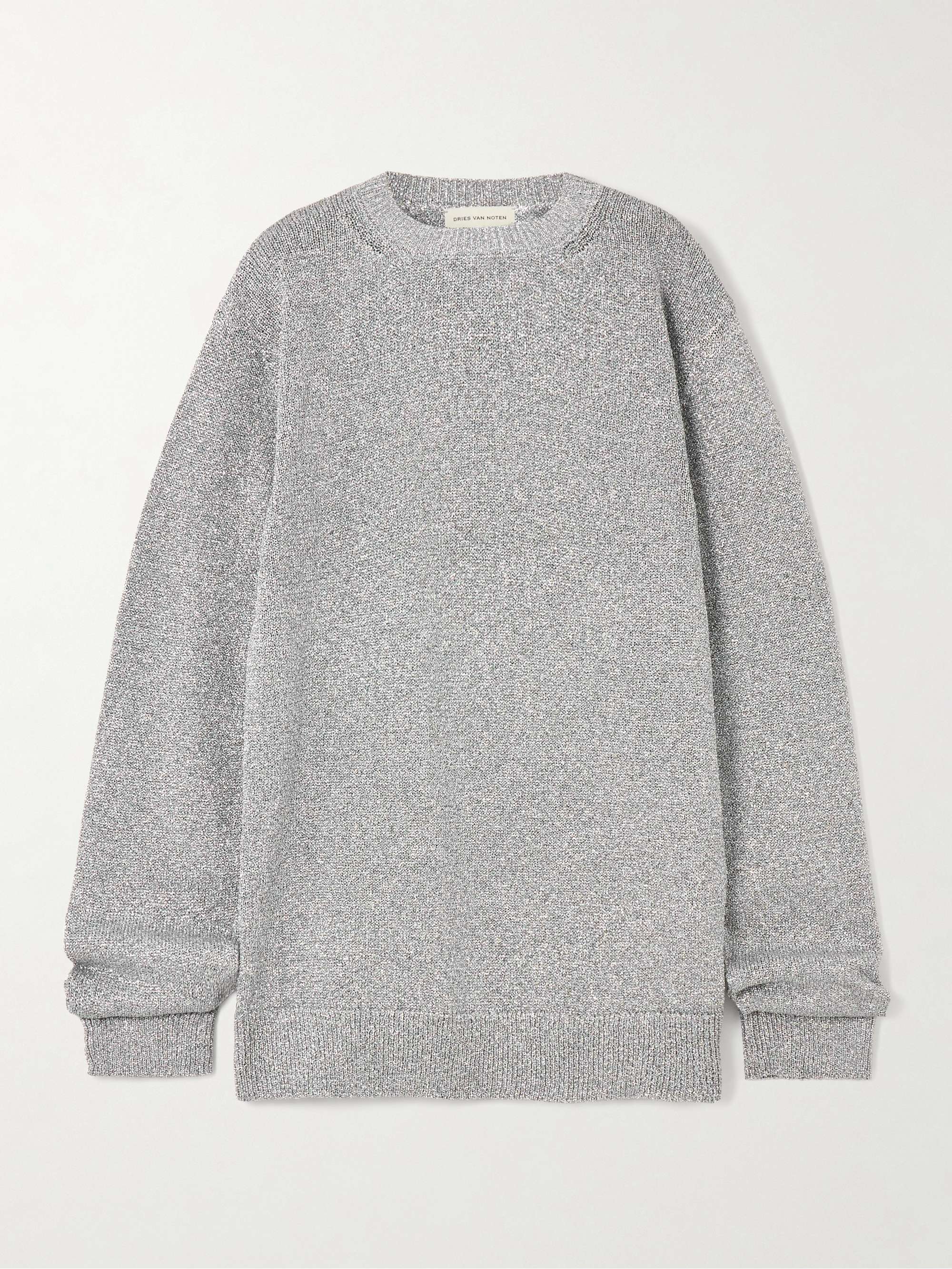 Oversized metallic knitted sweater view