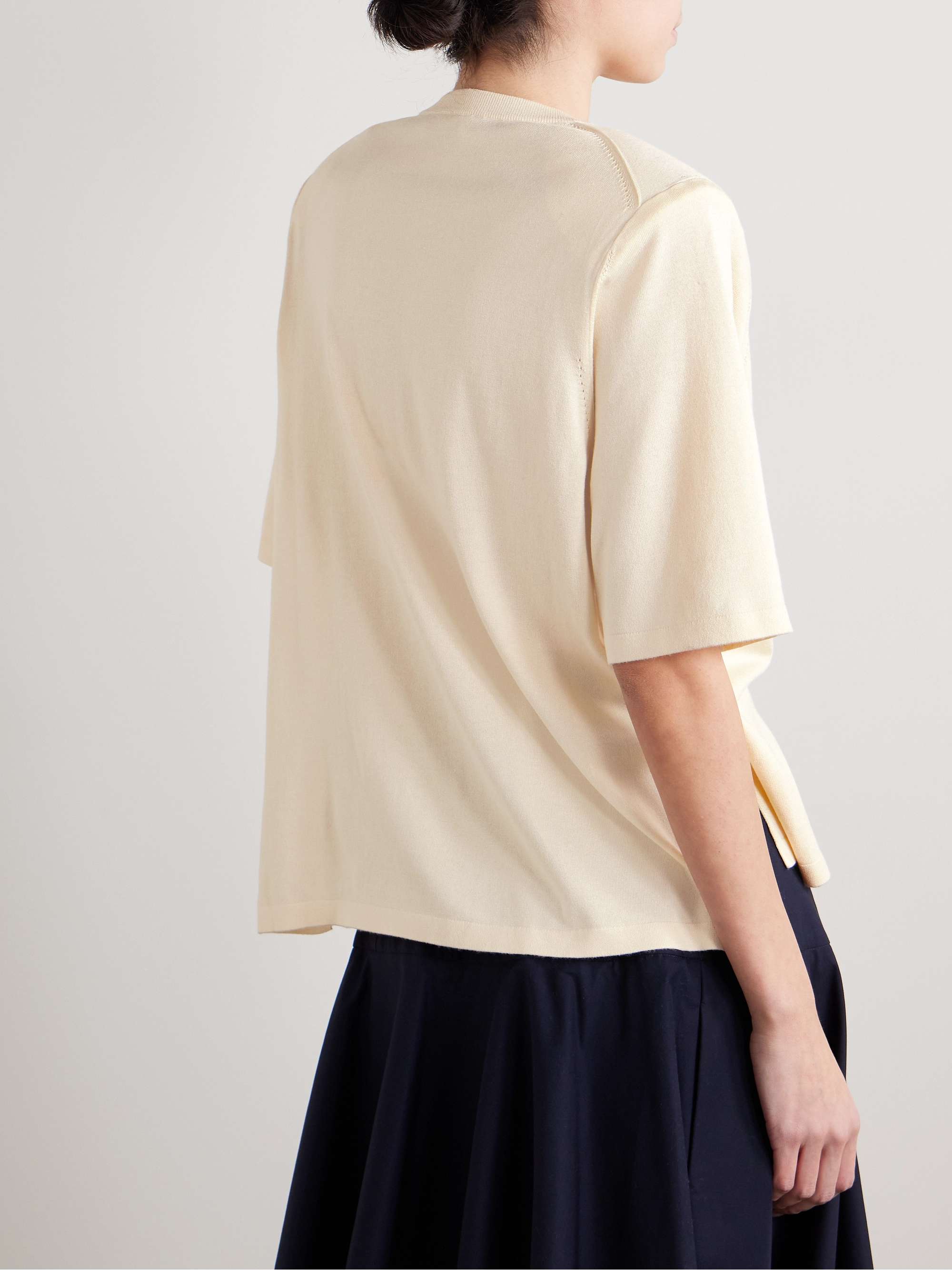 Lilou oversized silk and cotton-blend jersey T-shirt view