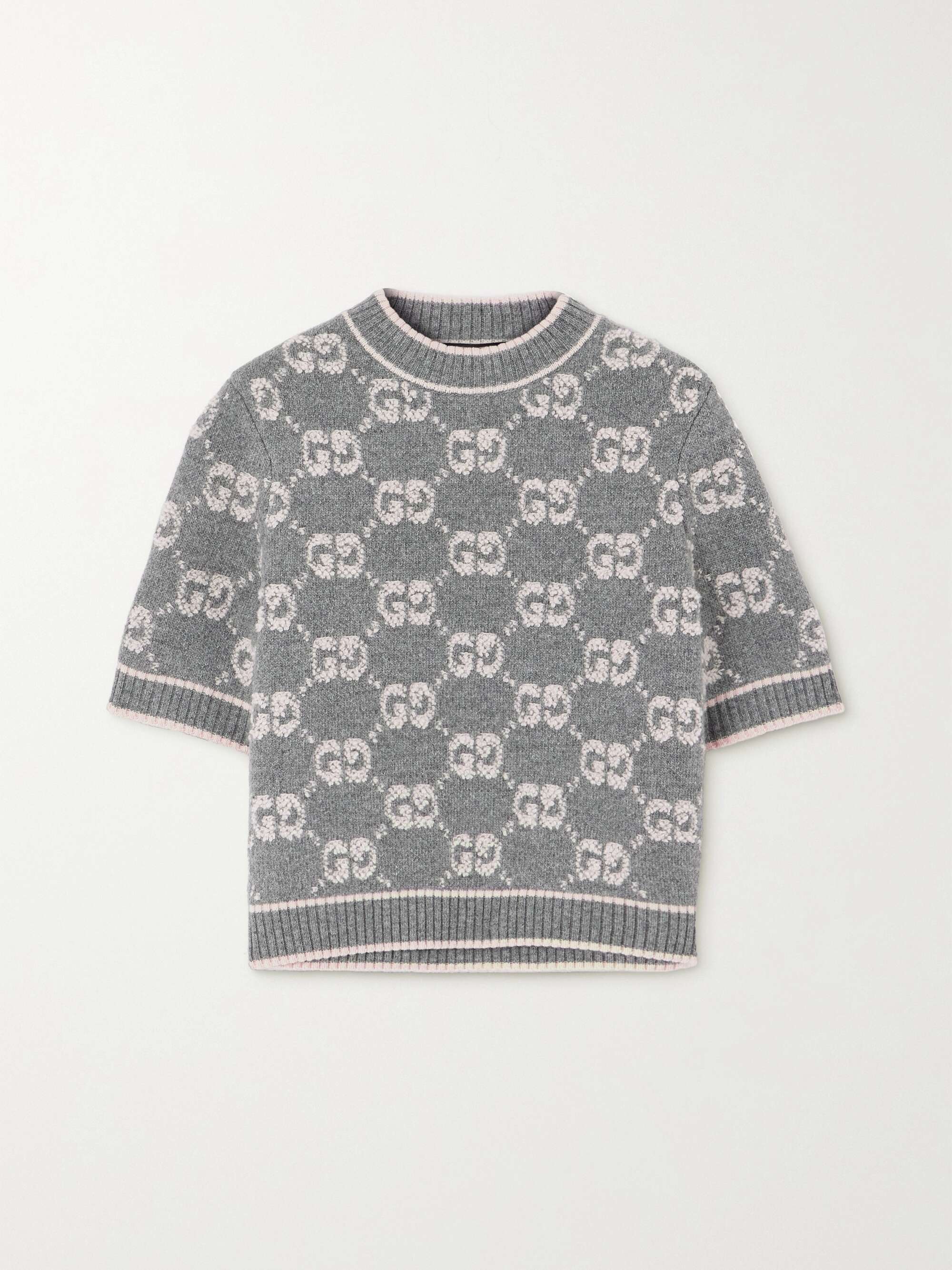 Jacquard-knit wool-bouclé sweater view