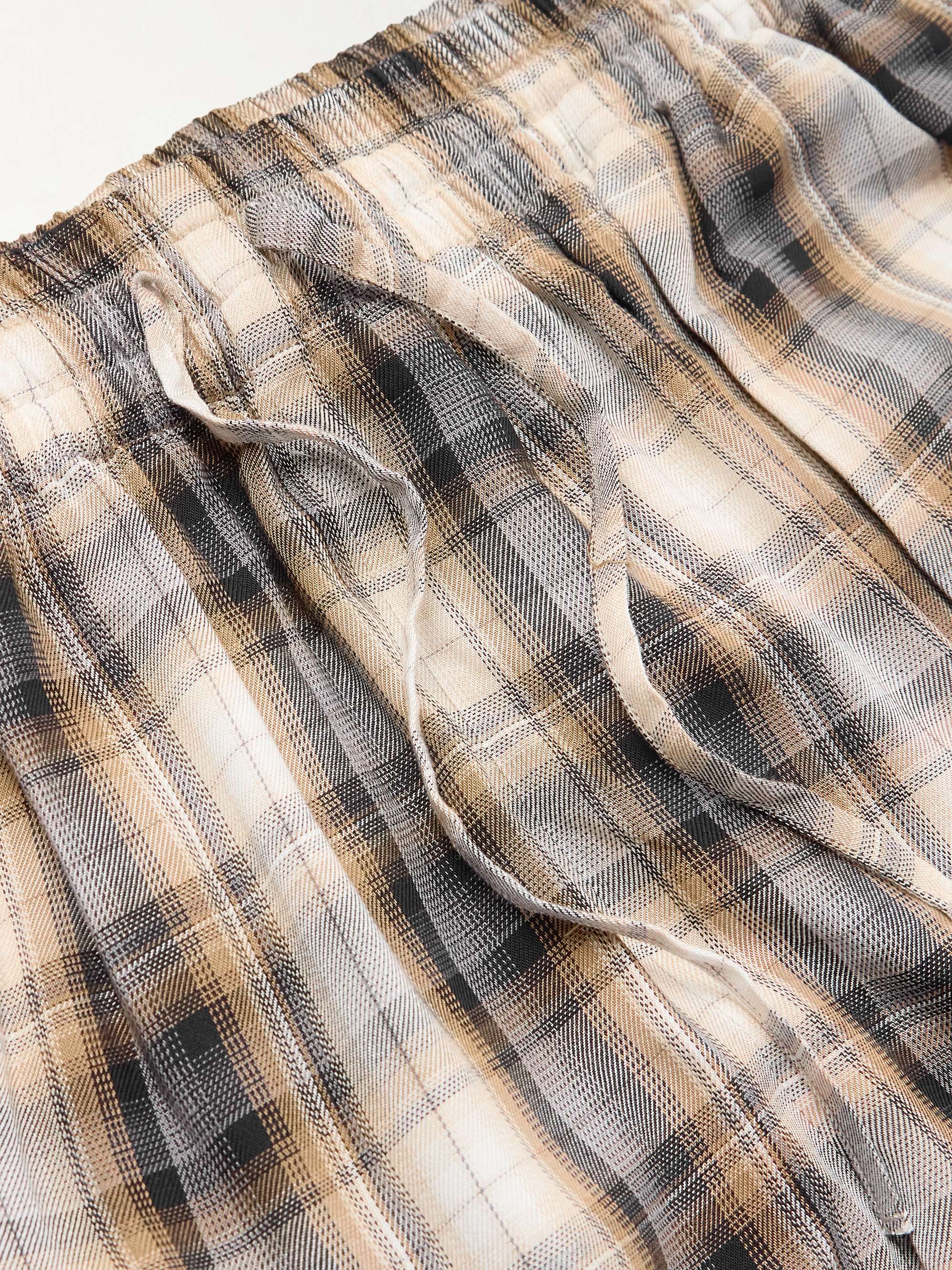 Straight-Leg Checked Twill Drawstring Shorts view