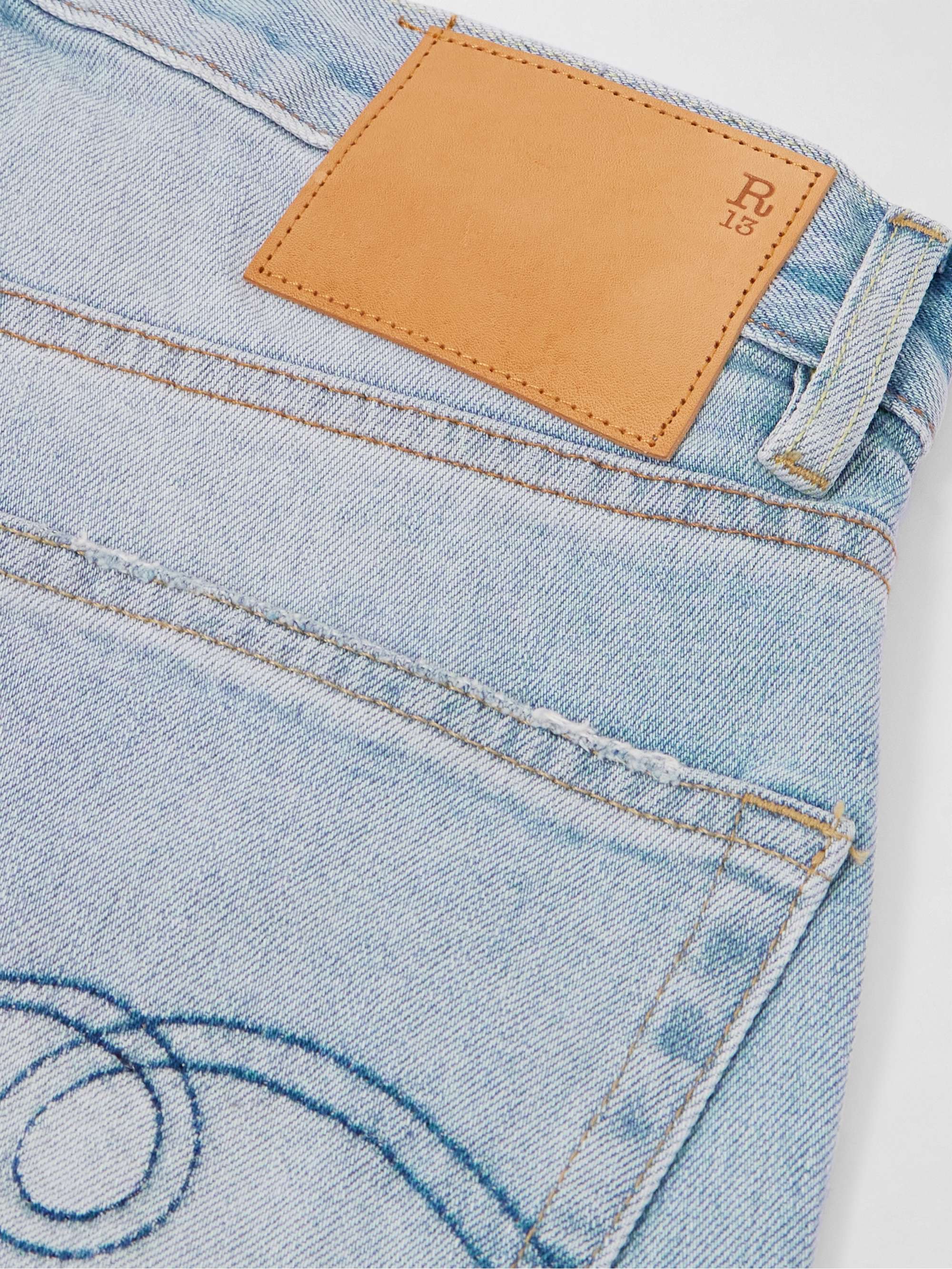 Cuffed X-BF distressed low-rise straight-leg jeans view