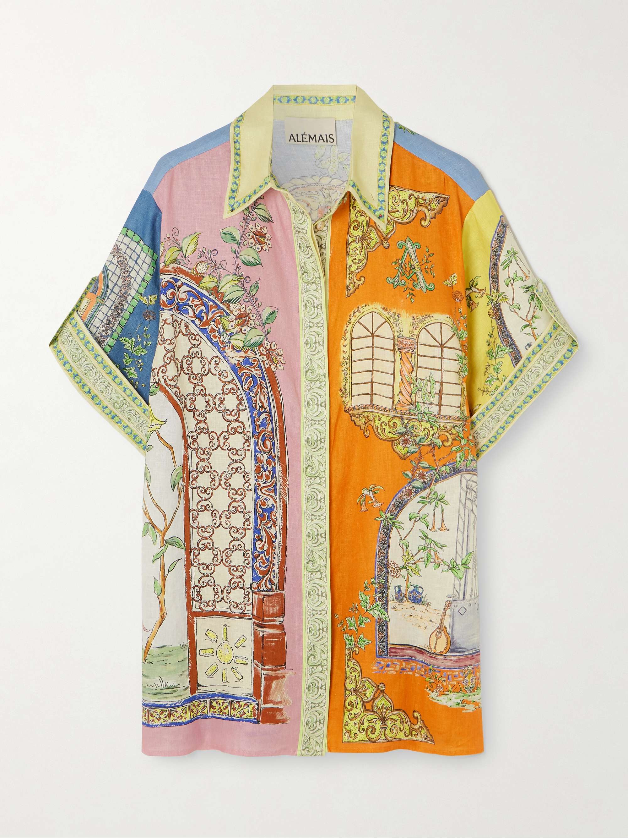 Monte printed linen shirt view