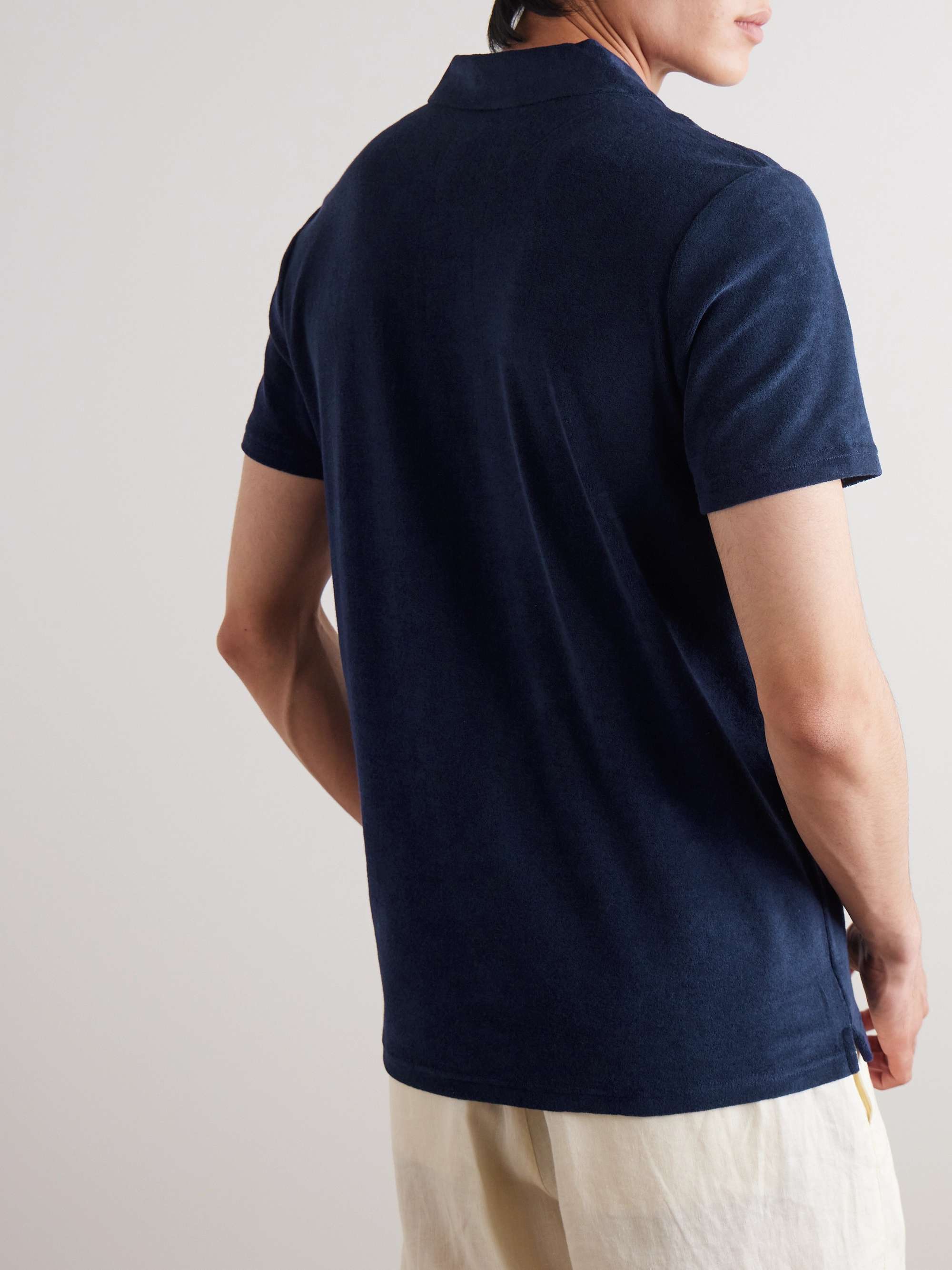 Phoenix Logo-Embroidered Cotton-Blend Terry Polo Shirt view
