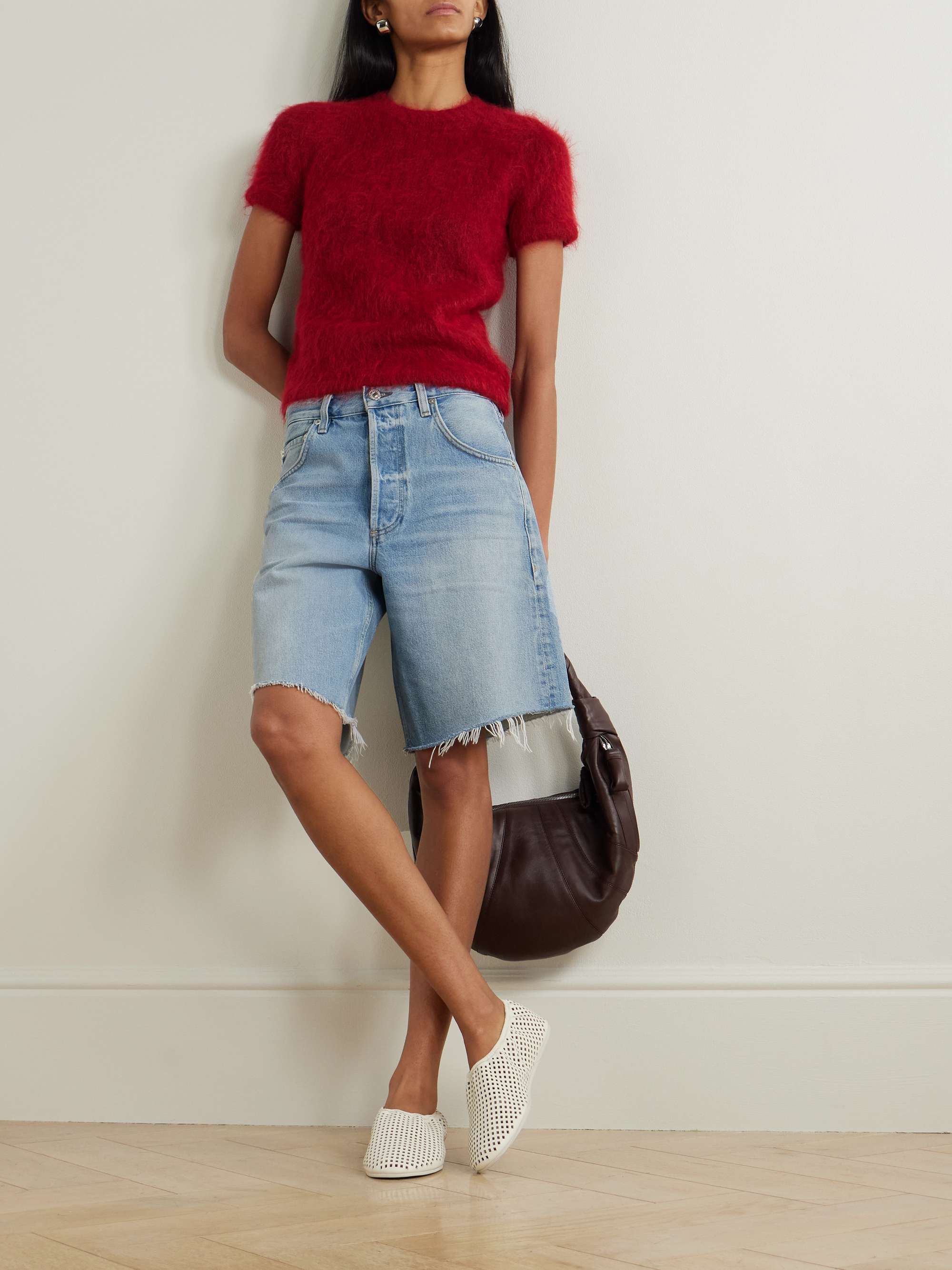 Ayla frayed denim shorts view