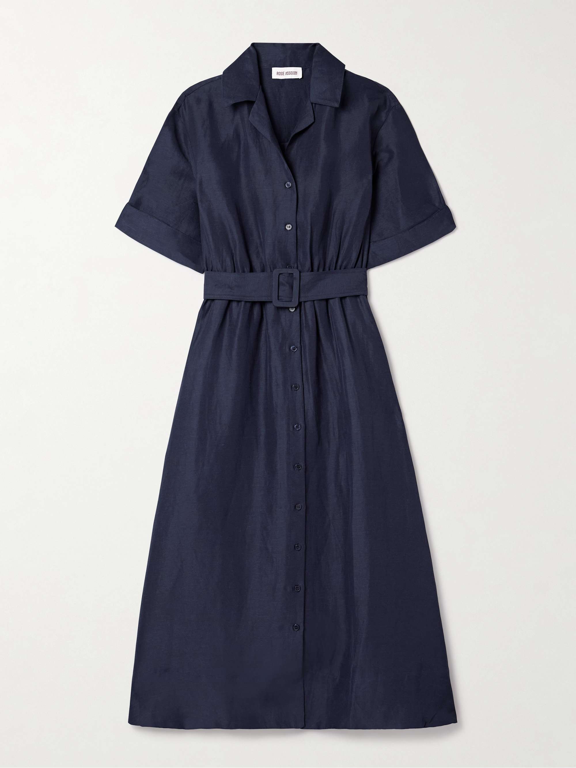 Jane belted woven midi shirt dress view