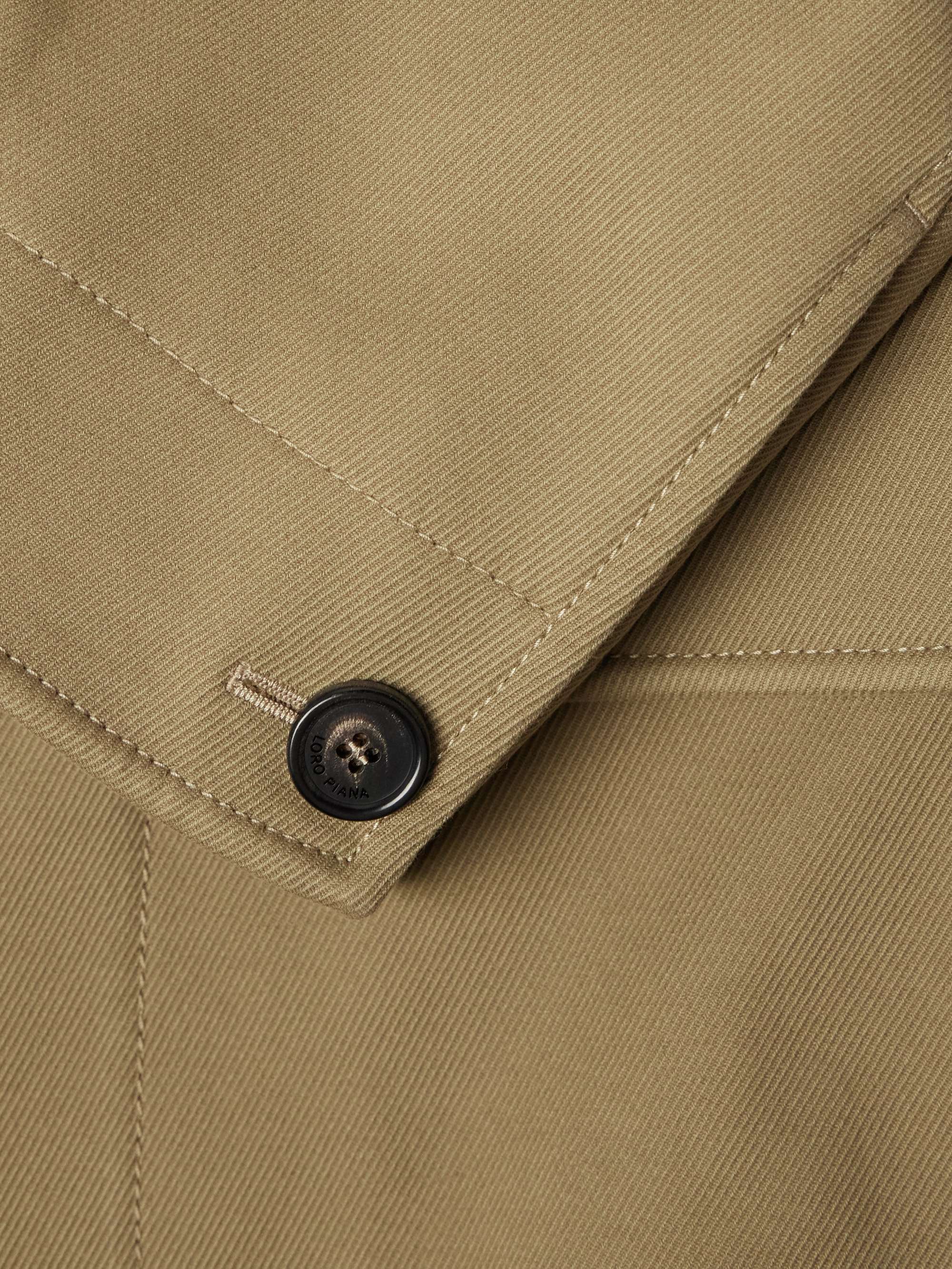 Barth Caban Felt and Leather-Trimmed Cotton-Gabardine Jacket view