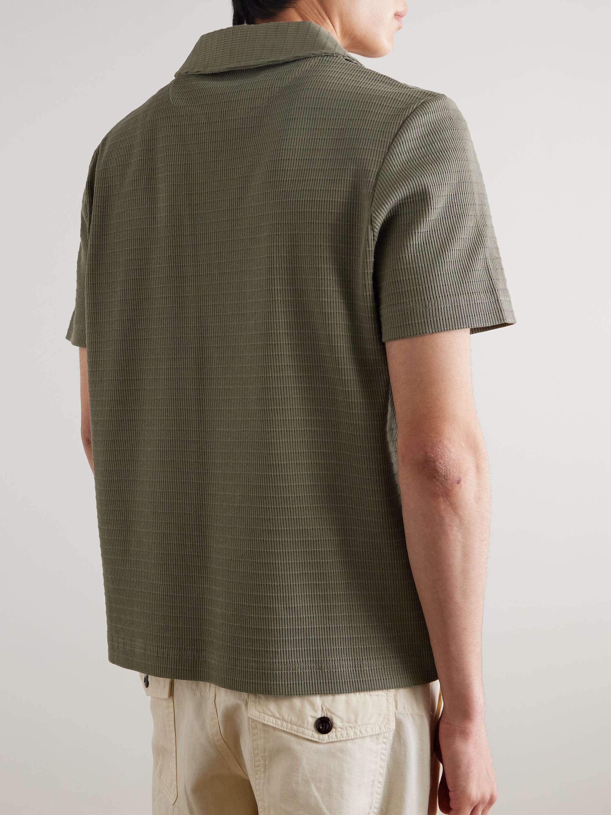 Ribbed Organic Cotton-Jersey Polo Shirt view