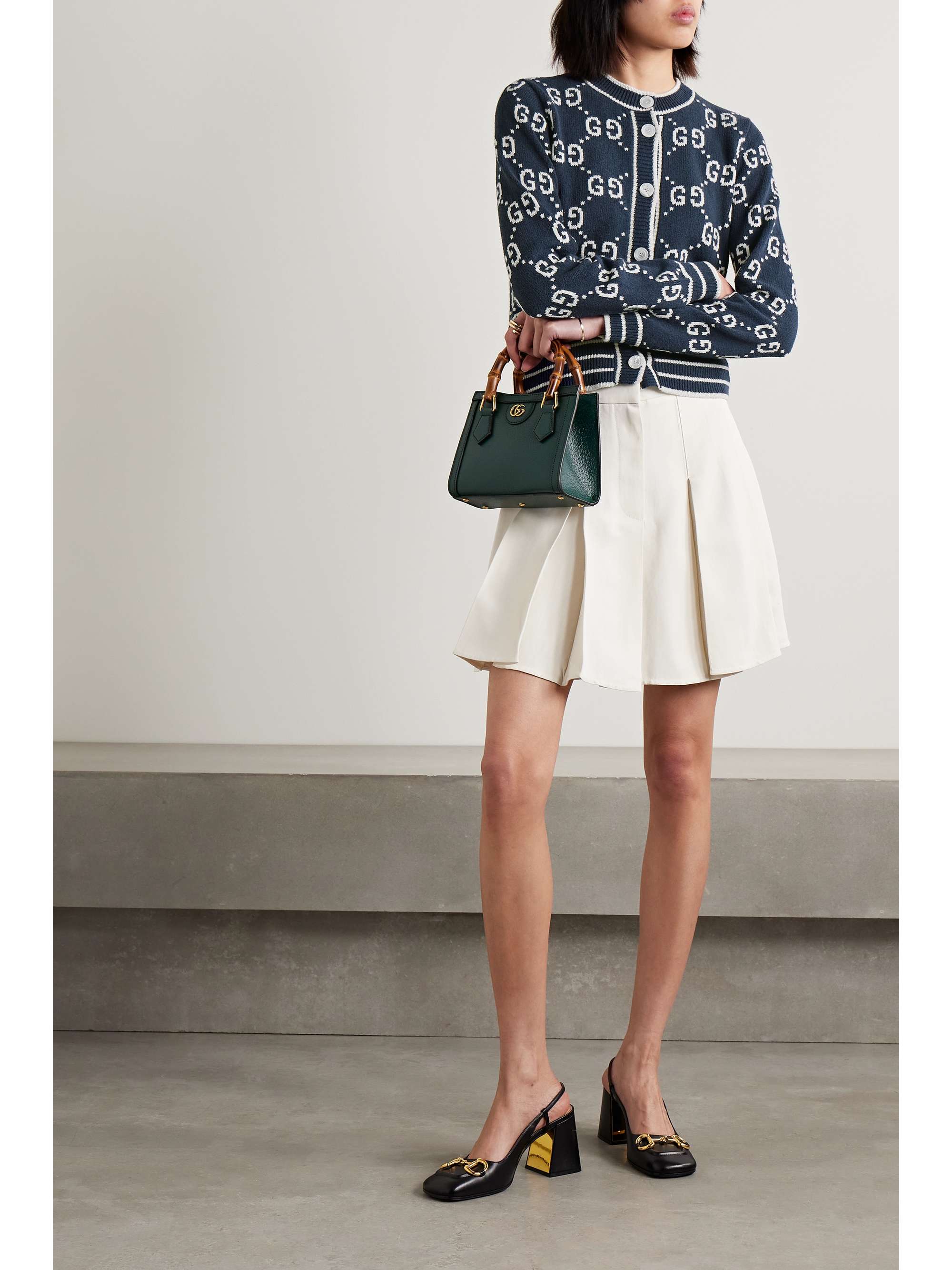 Cotton-blend jacquard cardigan view
