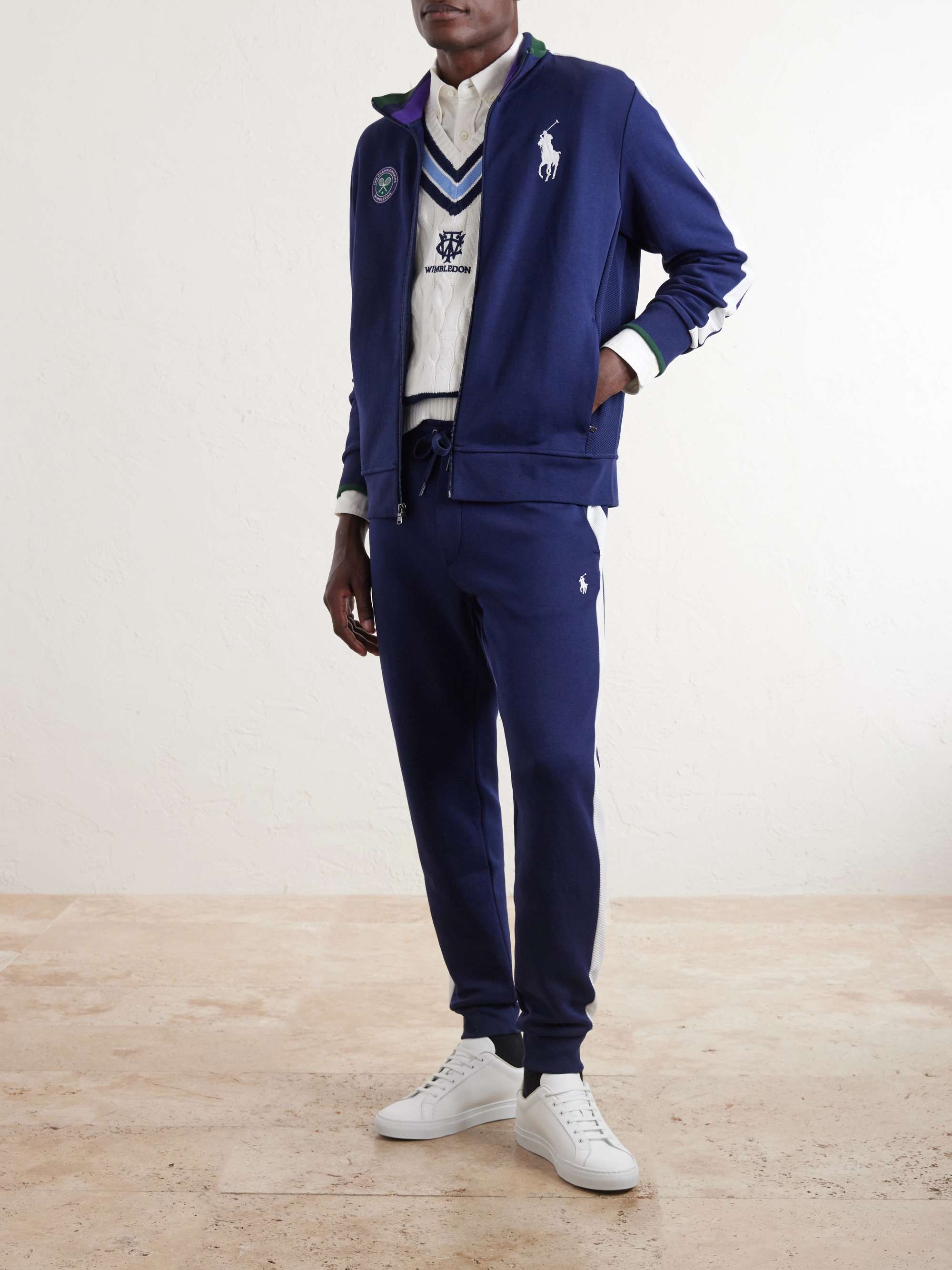 + Wimbledon Mesh-Trimmed Cotton-Blend Jersey Track Jacket view