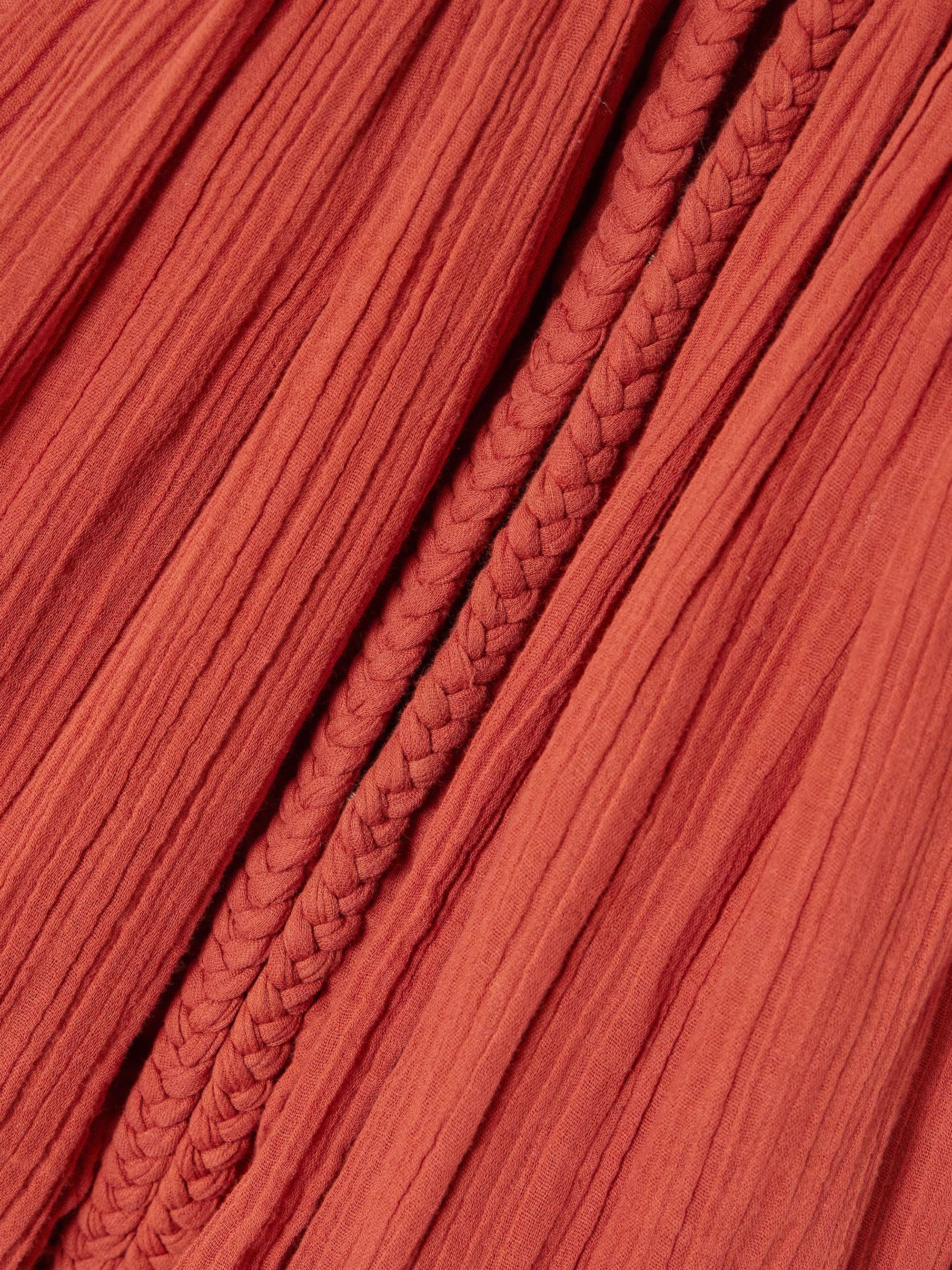 Jaoni braided gathered cotton mini dress view