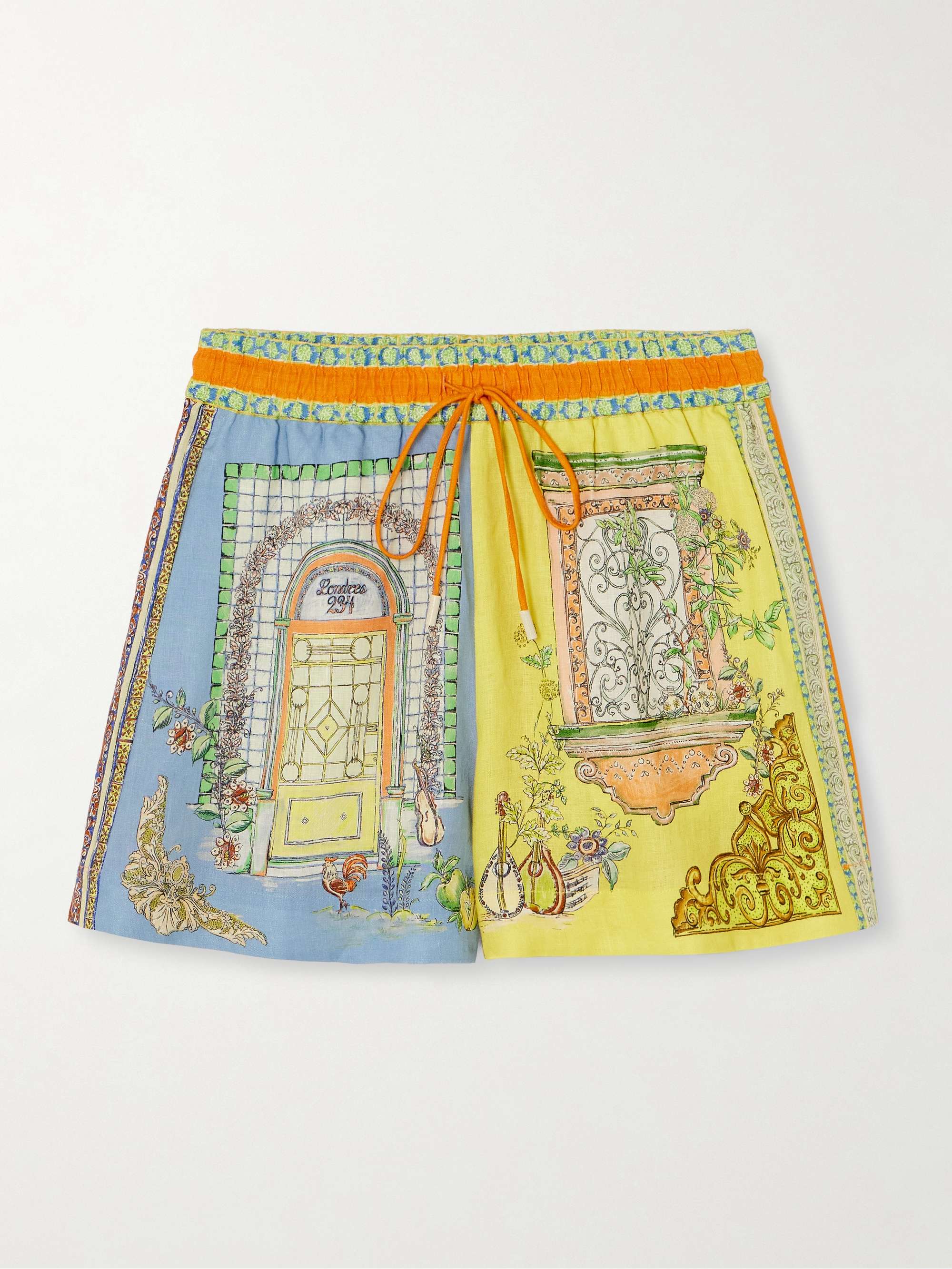 + Nadia Hernández Monte printed linen shorts view