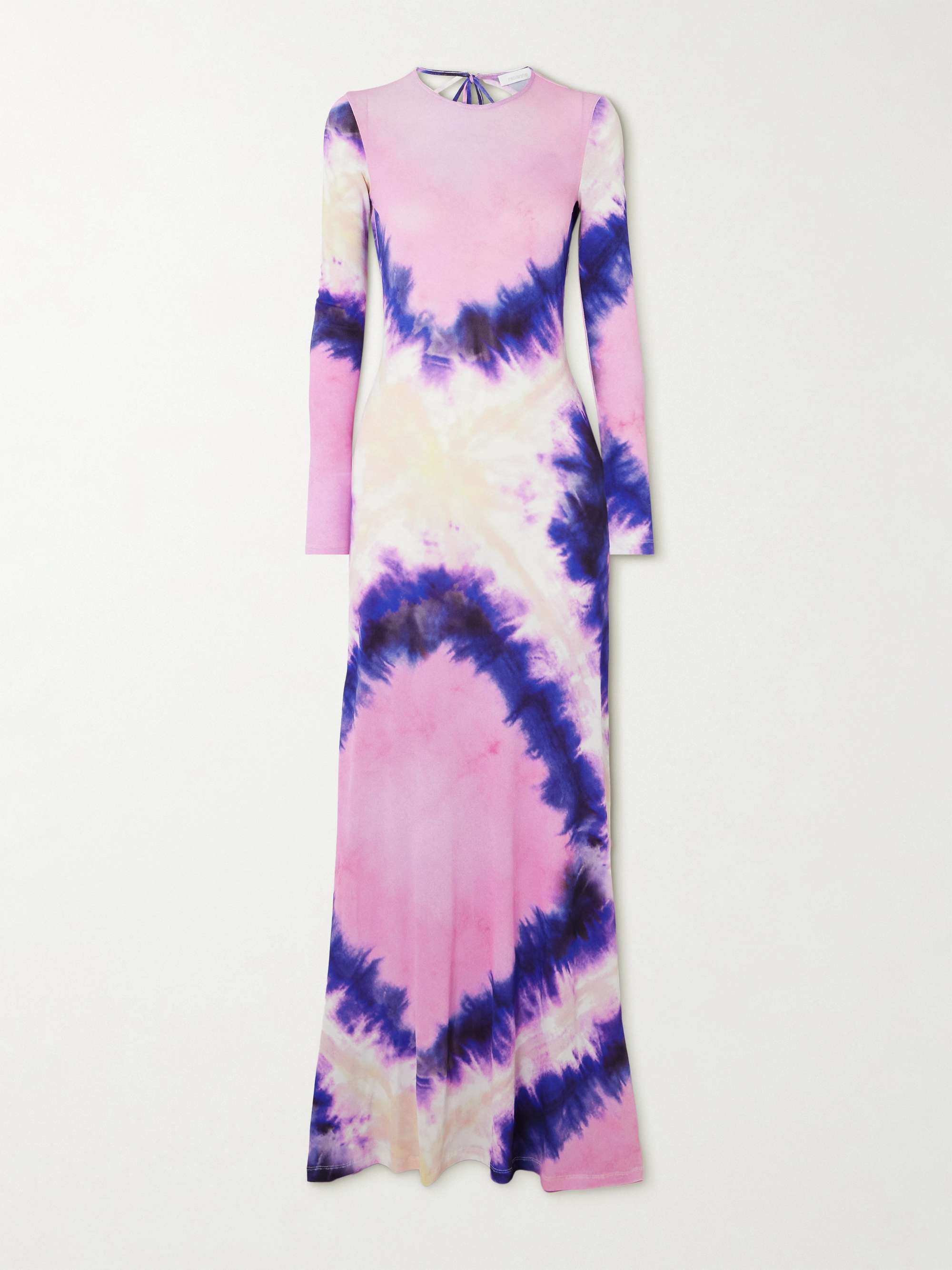 Open-back tie-dyed stretch-crepe maxi dress view