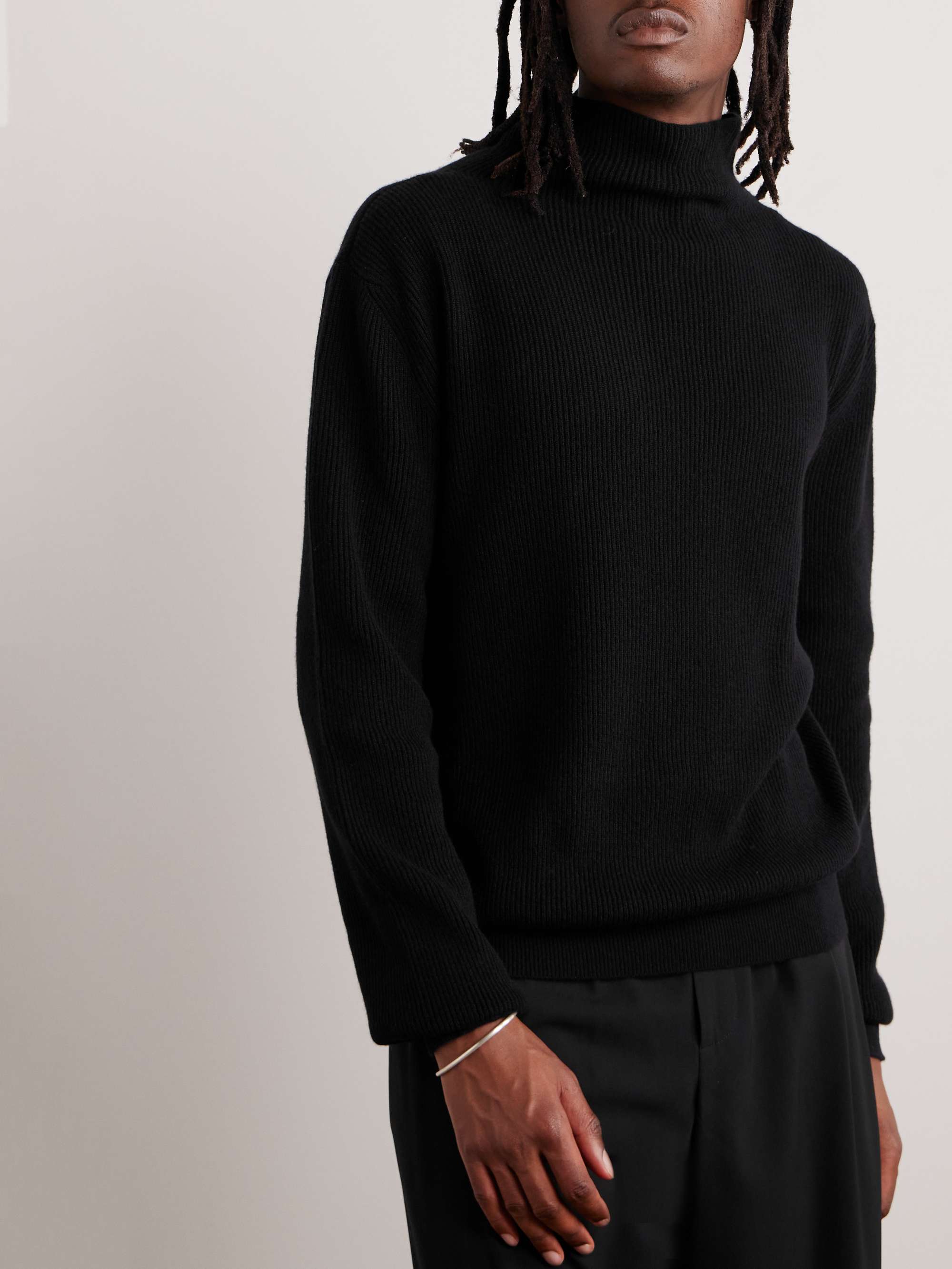 Daniel Ribbed Cashmere Mock-Neck Sweater view