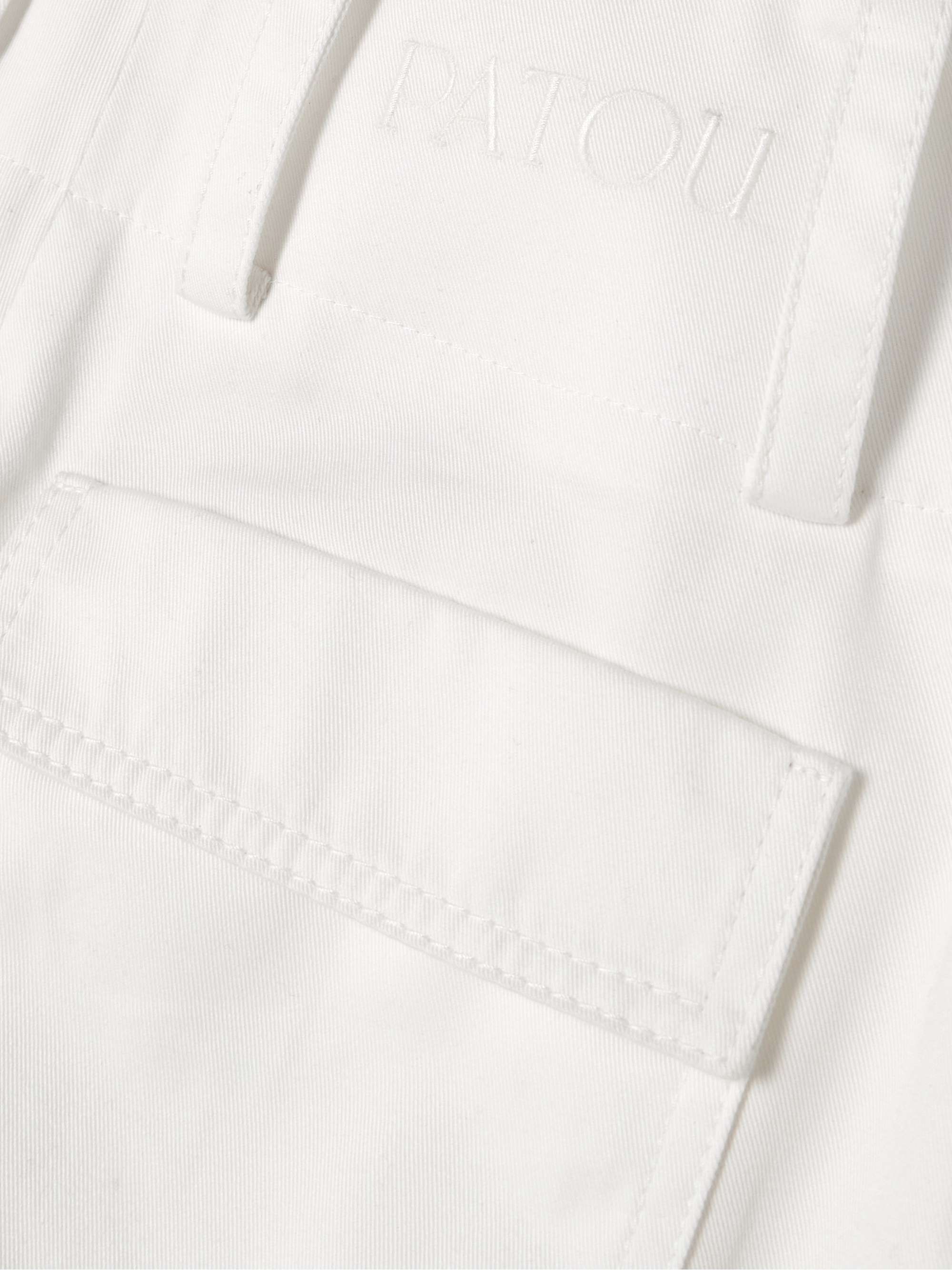 Embroidered cotton-twill straight-leg pants view