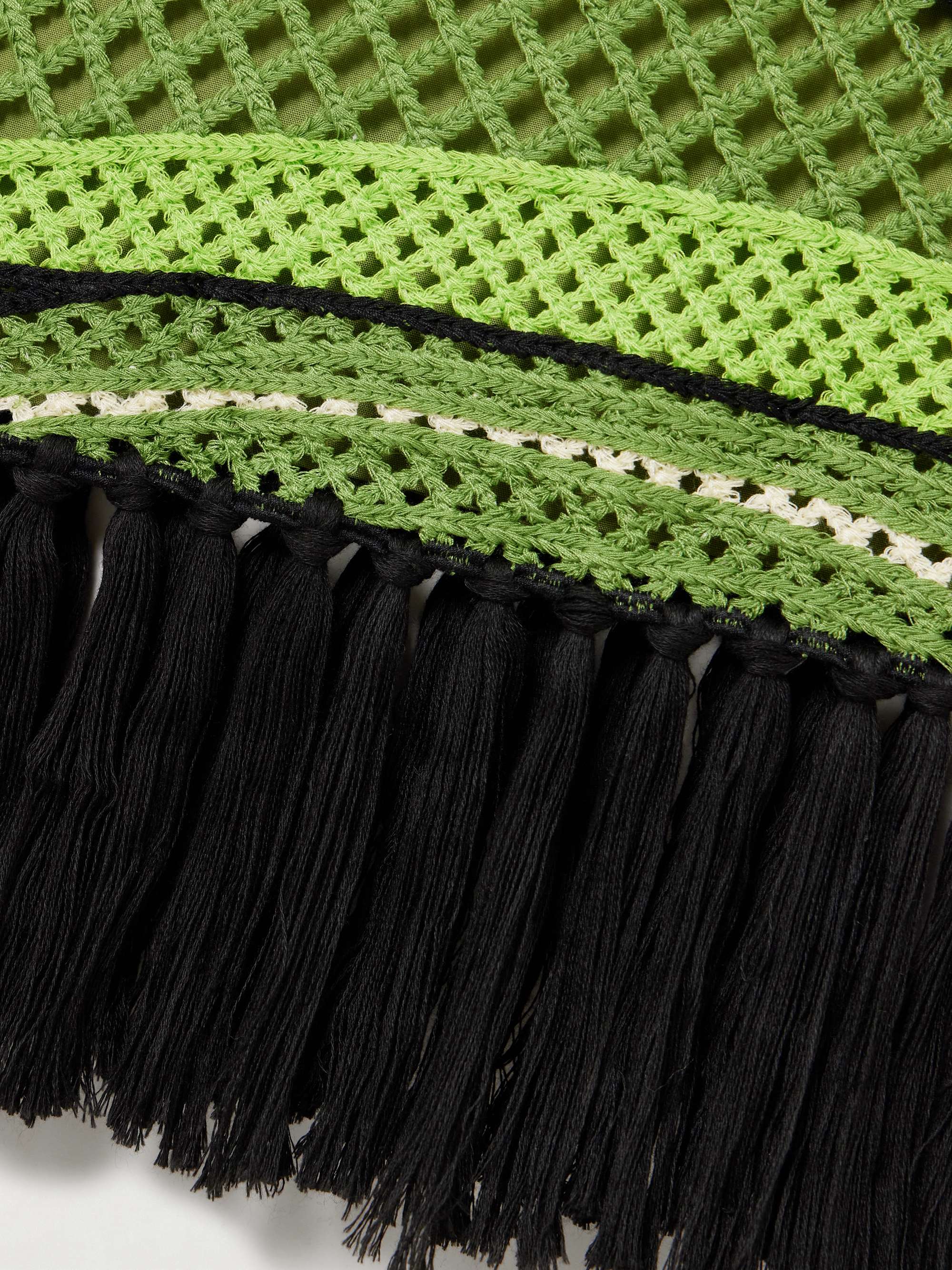 Toucan Tree fringed printed crocheted maxi skirt view