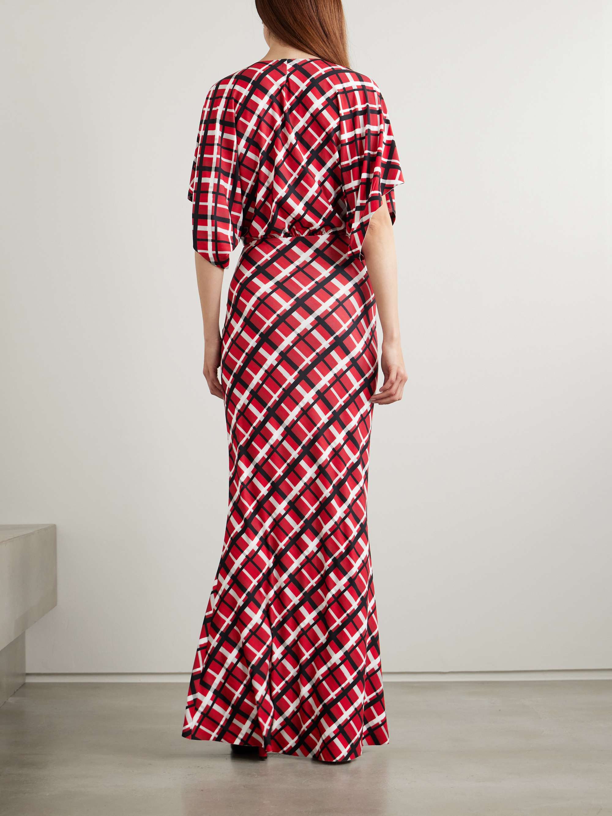 Obie checked stretch-jersey gown view