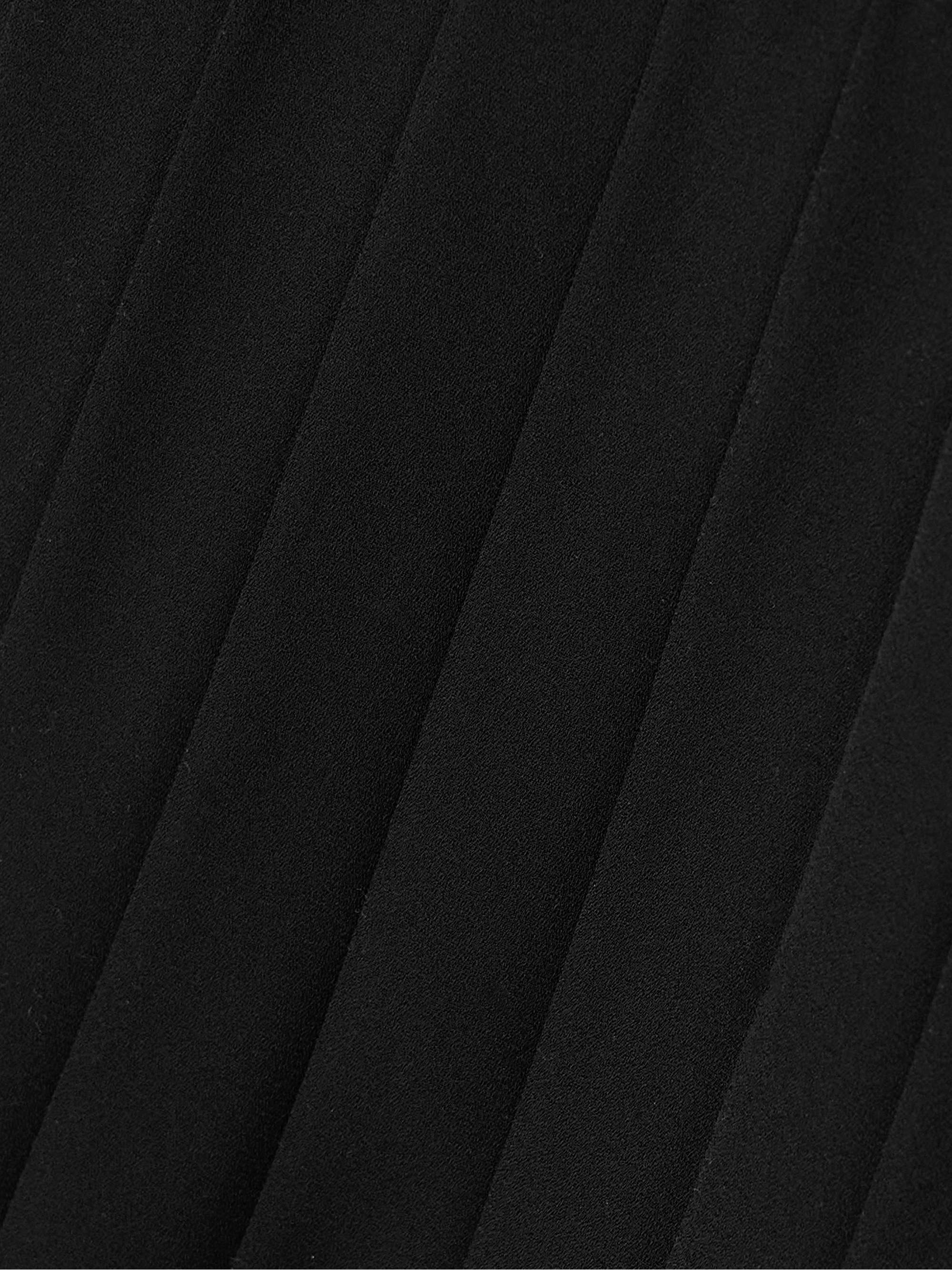 Tie-neck pleated crepe de chine mini dress view