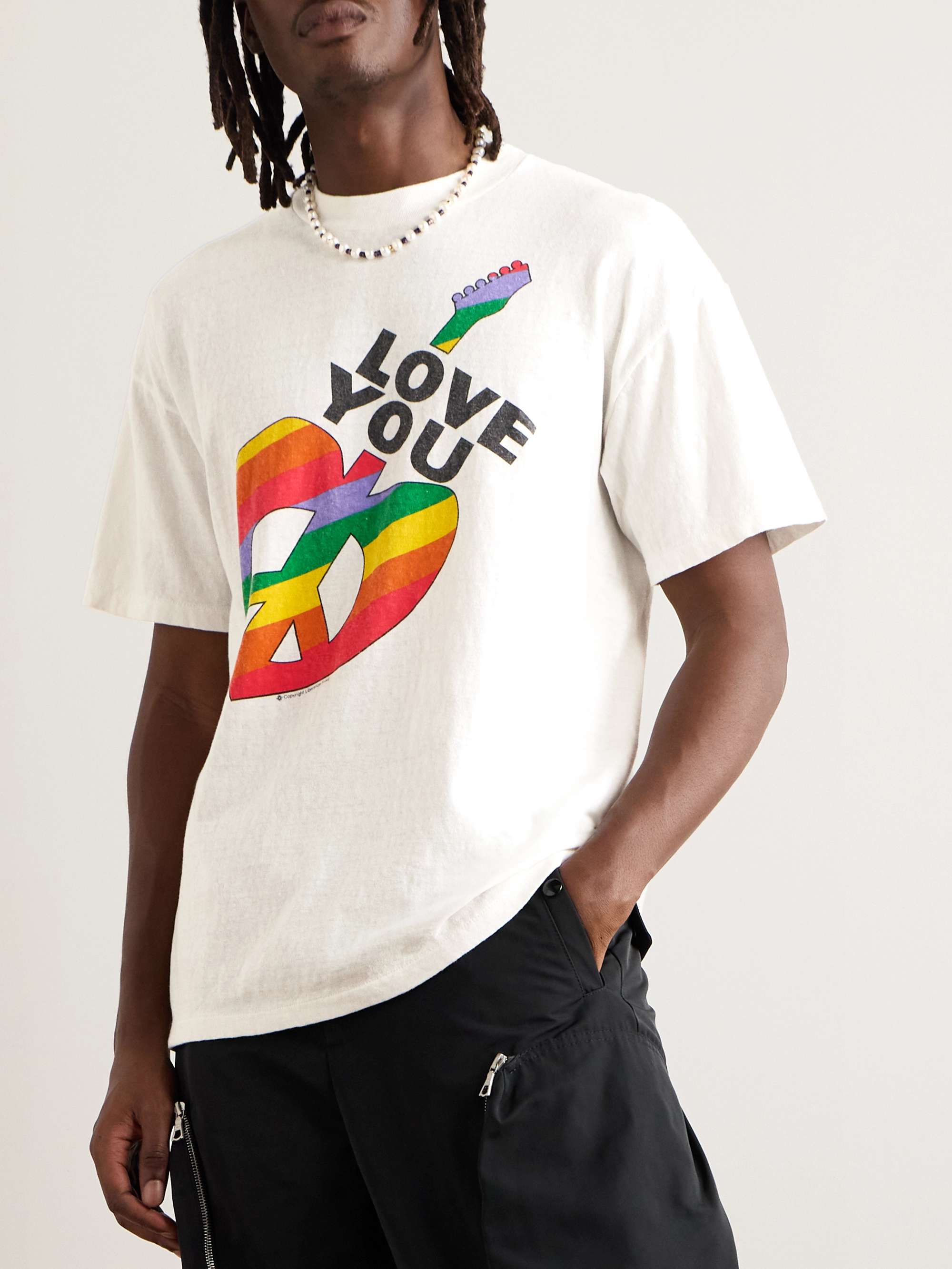 I Love You Printed Cotton-Jersey T-Shirt view