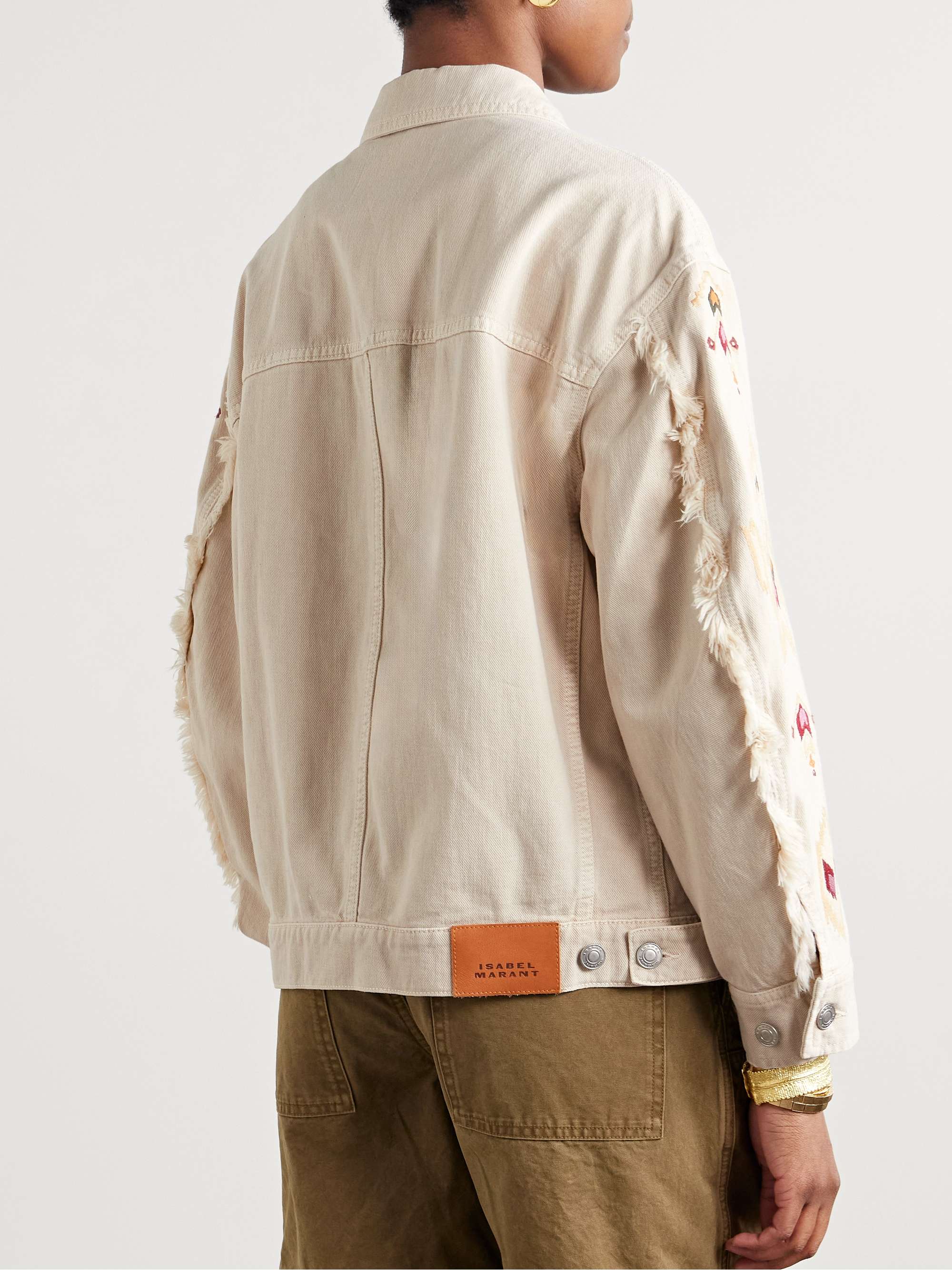 Manona embroidered organic denim jacket view