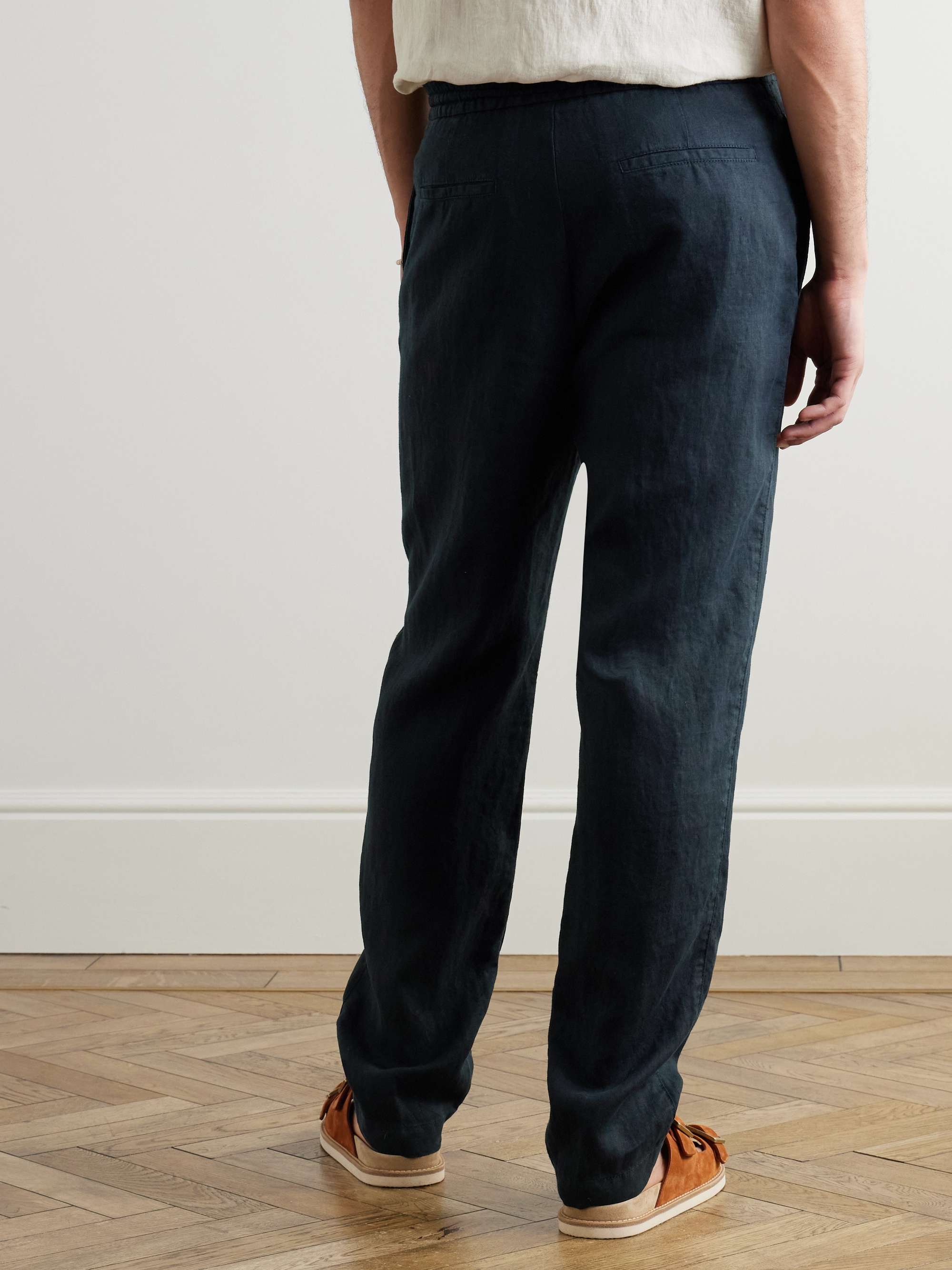 Tapered Linen Drawstring Trousers view