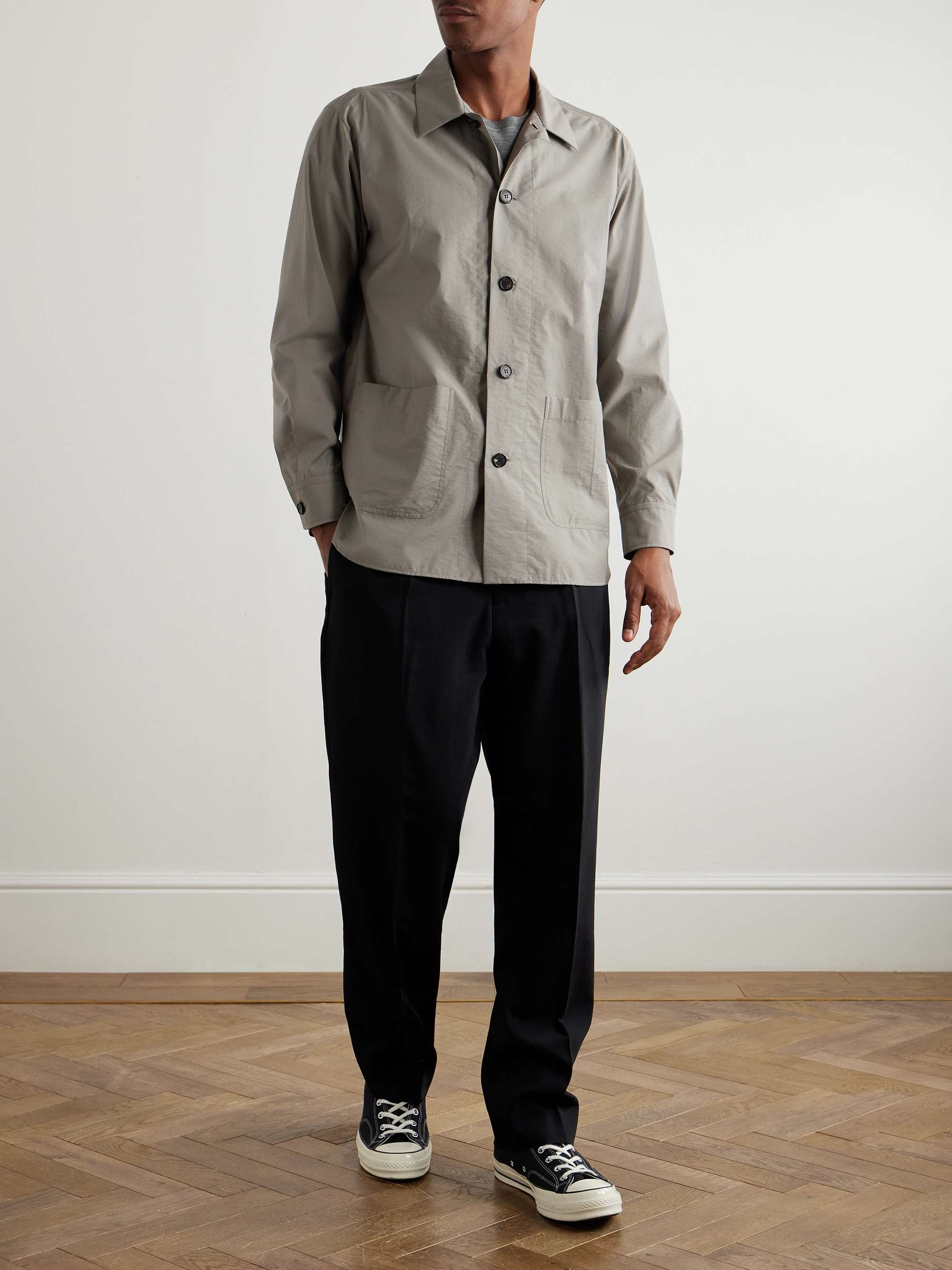 Teknosartorial Washed Cotton-Blend Poplin Overshirt view
