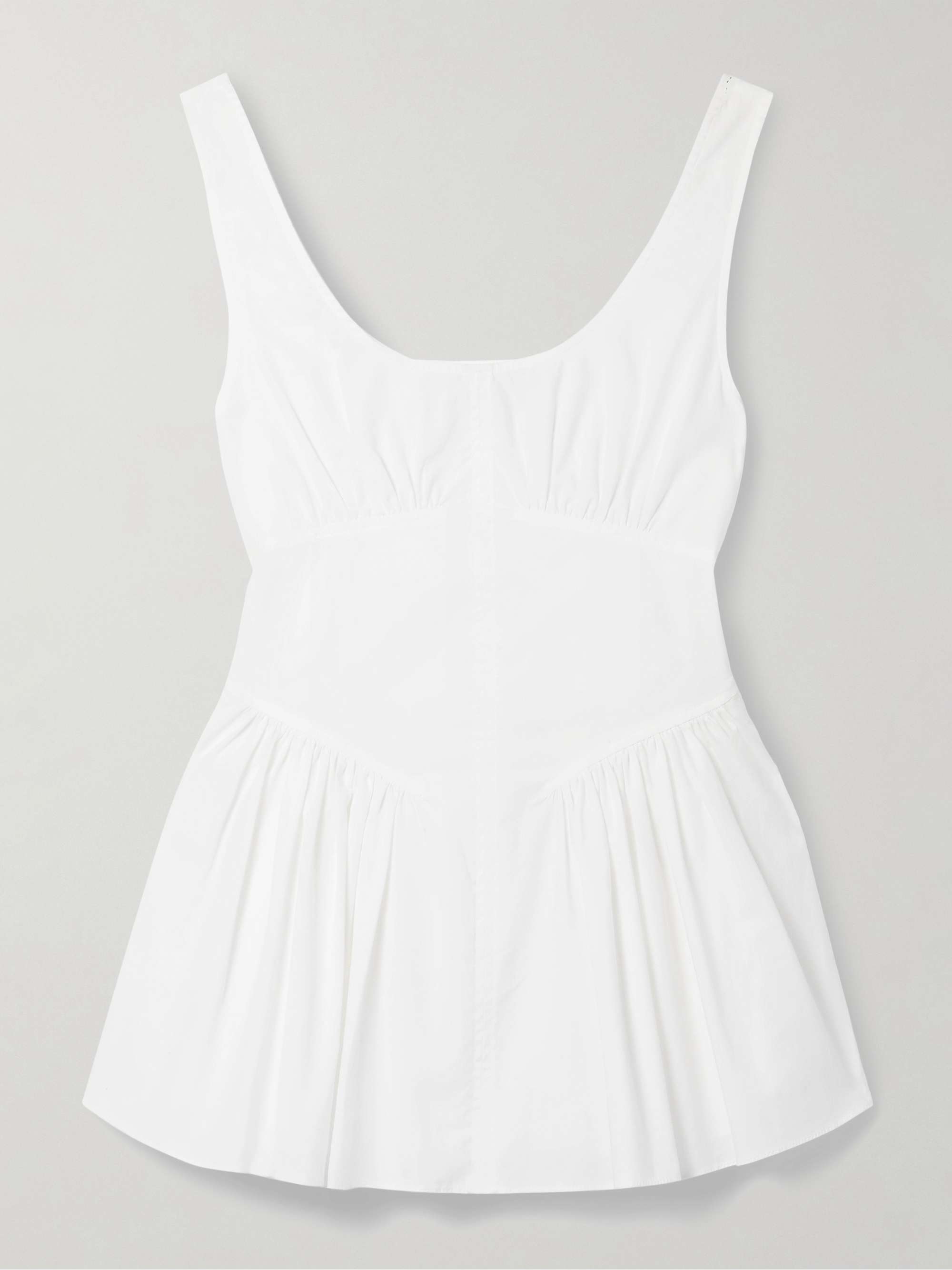 Bader gathered stretch-cotton poplin peplum top view