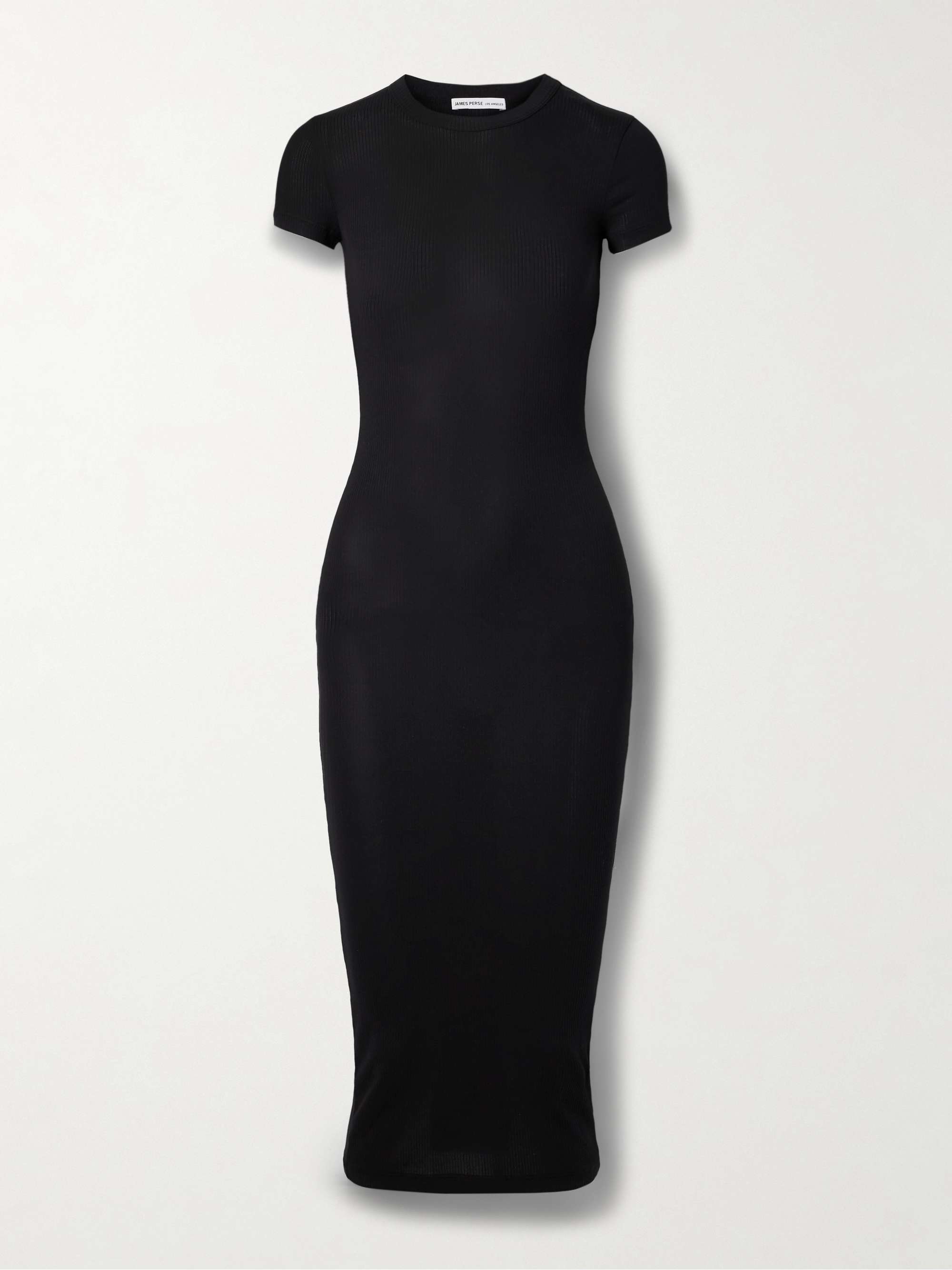 Ribbed stretch-cotton jersey midi dress view