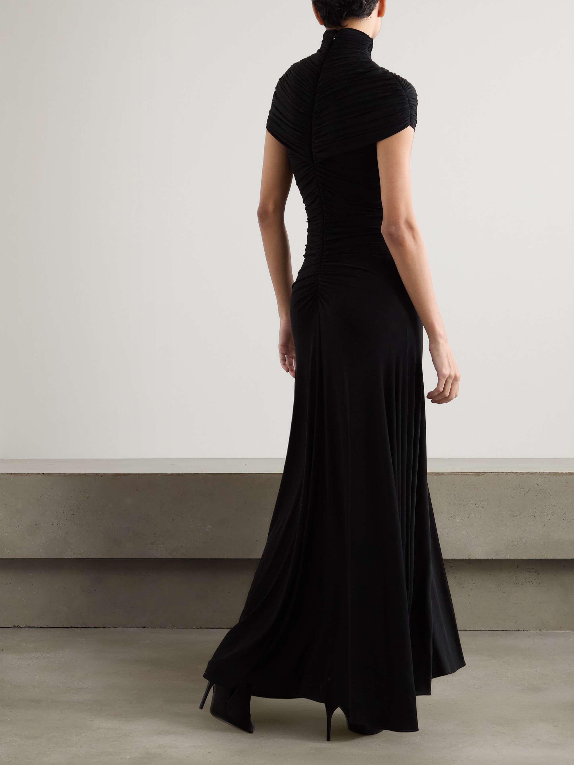 Ruched jersey maxi dress view